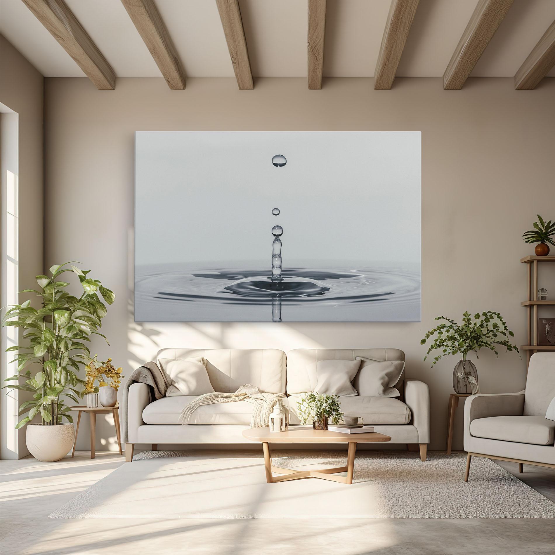 Leinwandbild Grey Water Drop mockup 6