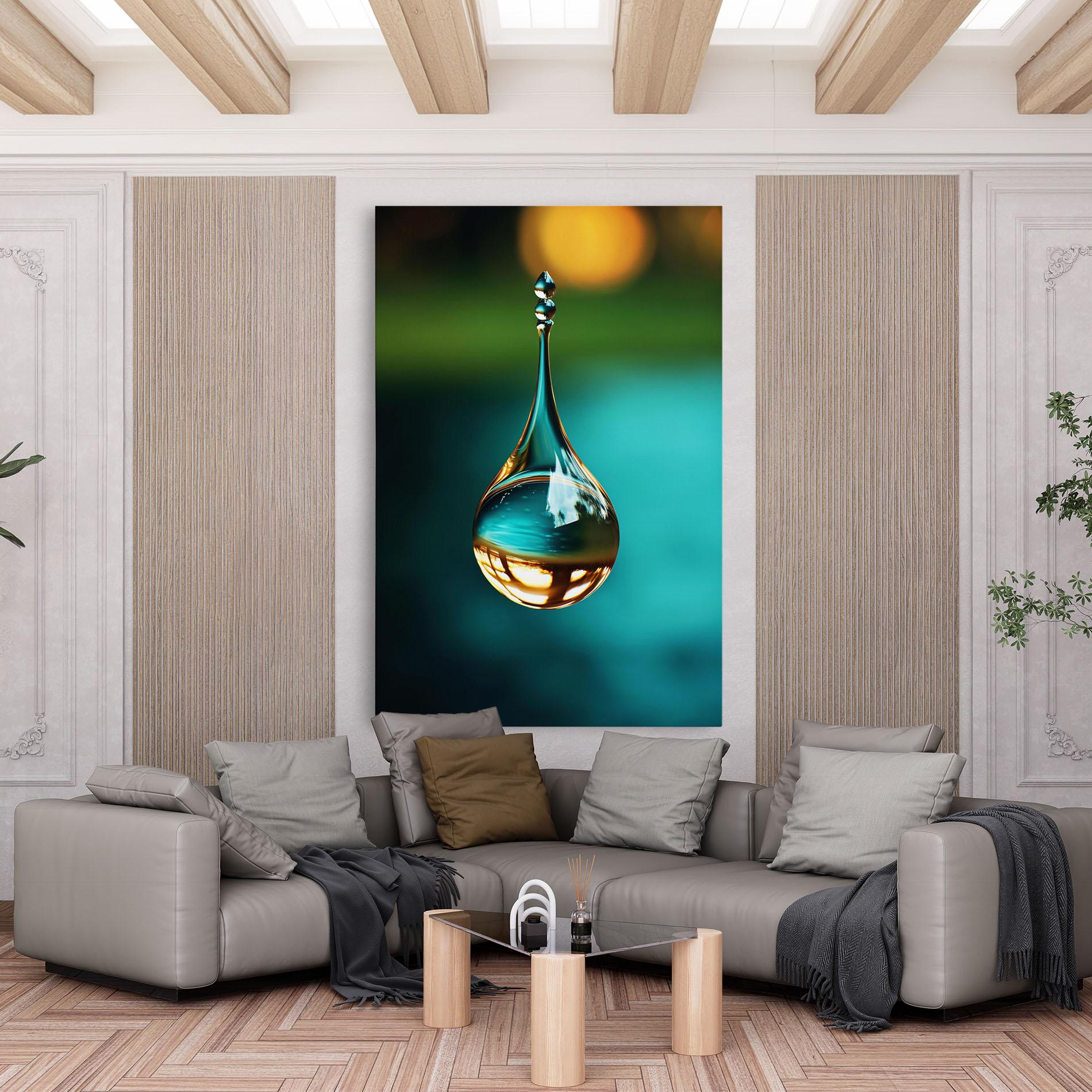 Leinwandbild Big Green Drop mockup 6