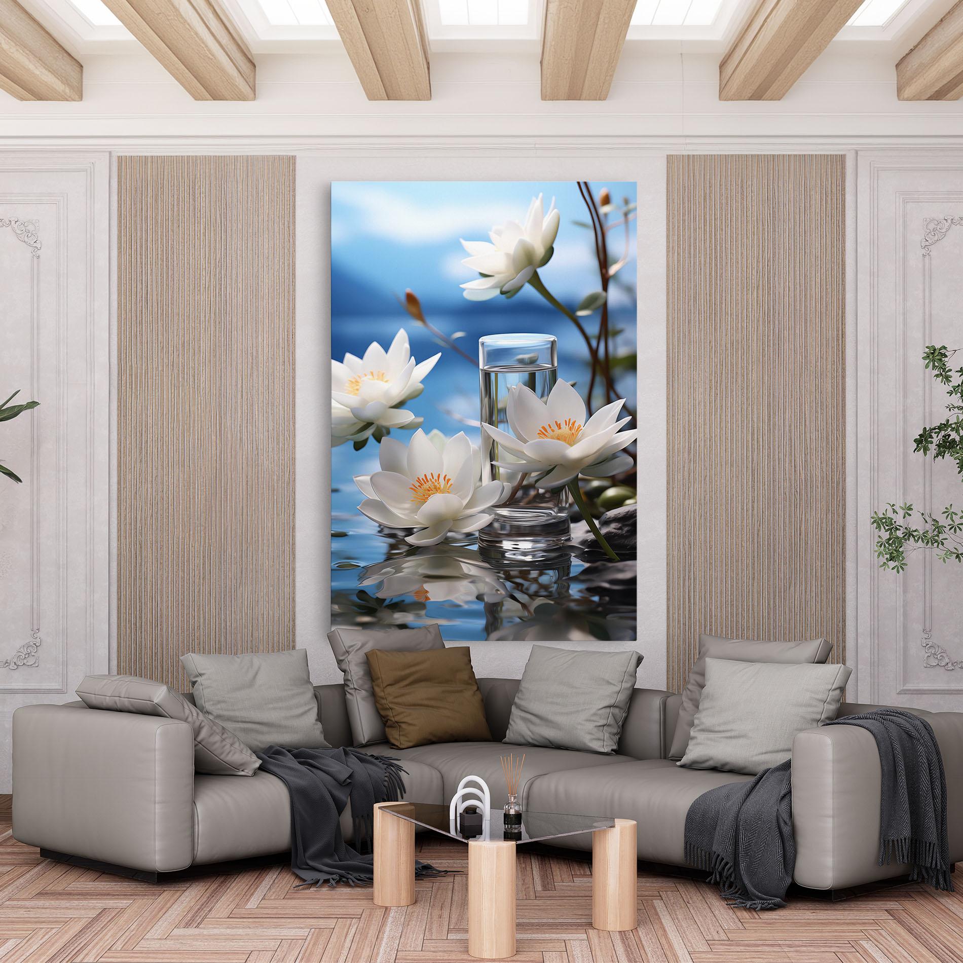 Leinwandbild Flower Water Glass mockup 6