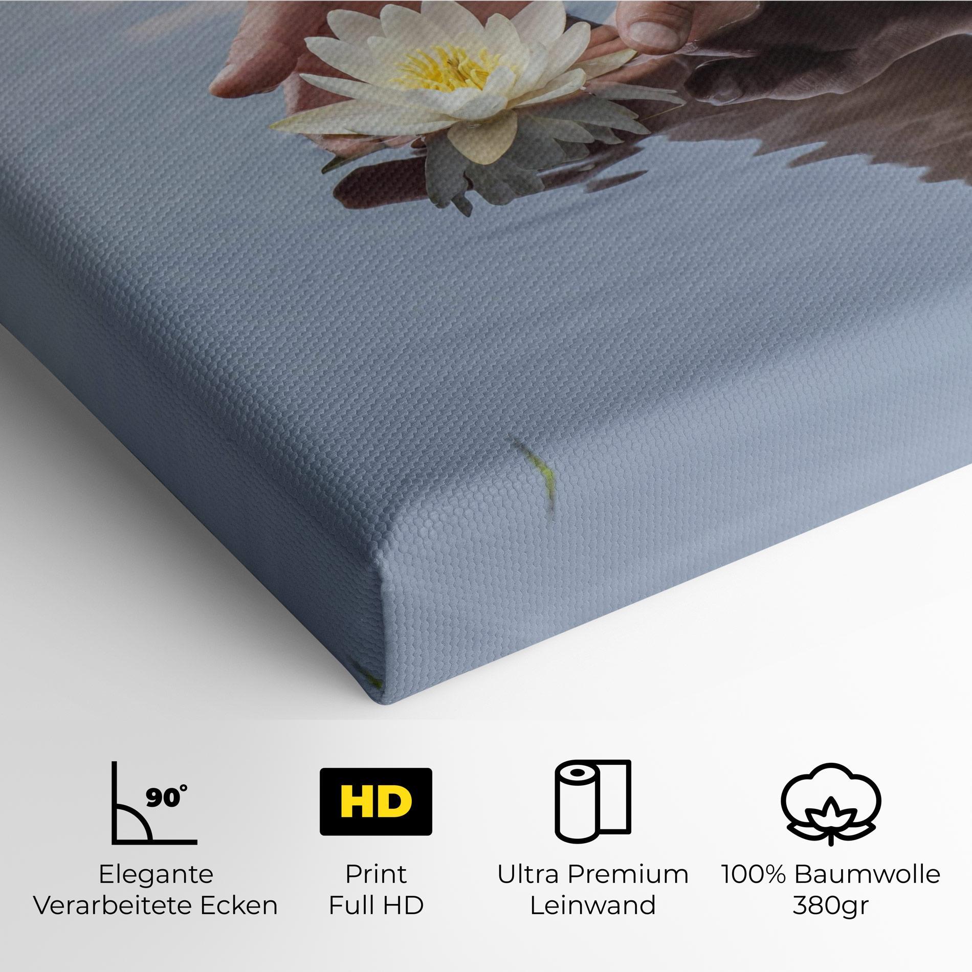 Leinwandbild Holding Lake Flower mockup 4