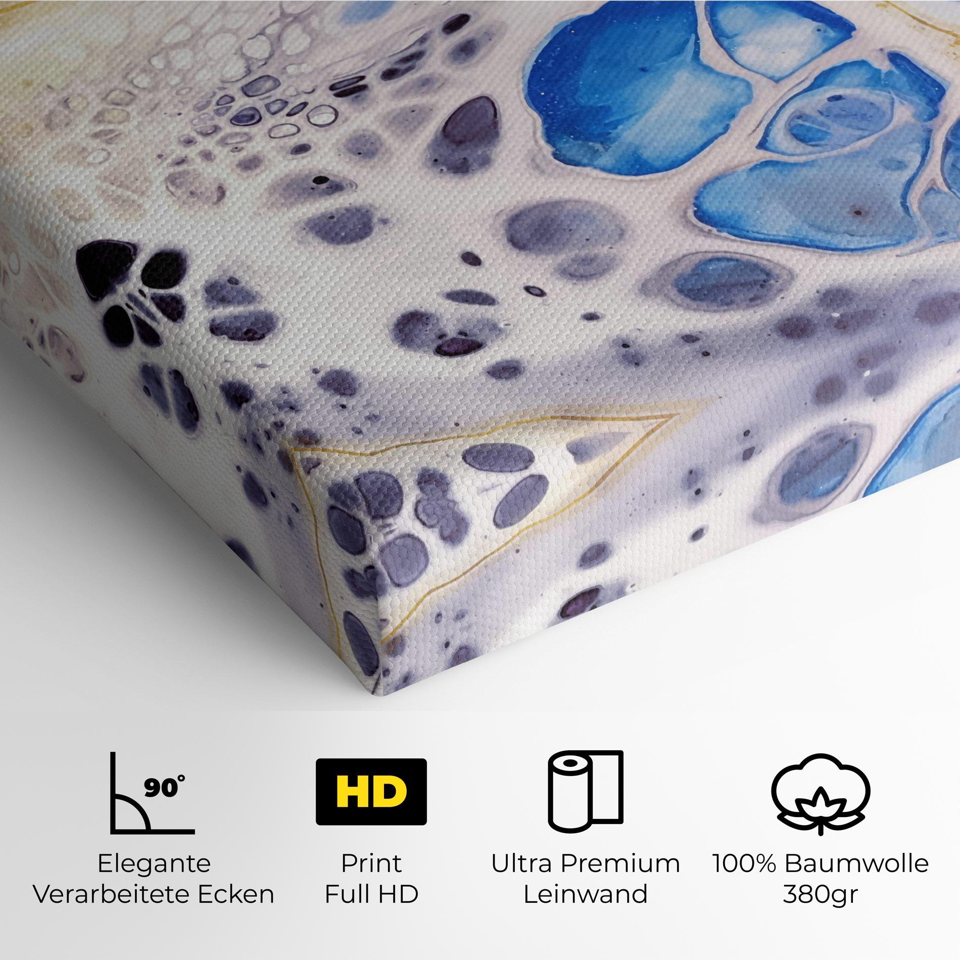 Leinwandbild Water Gold Blue Marble mockup 4