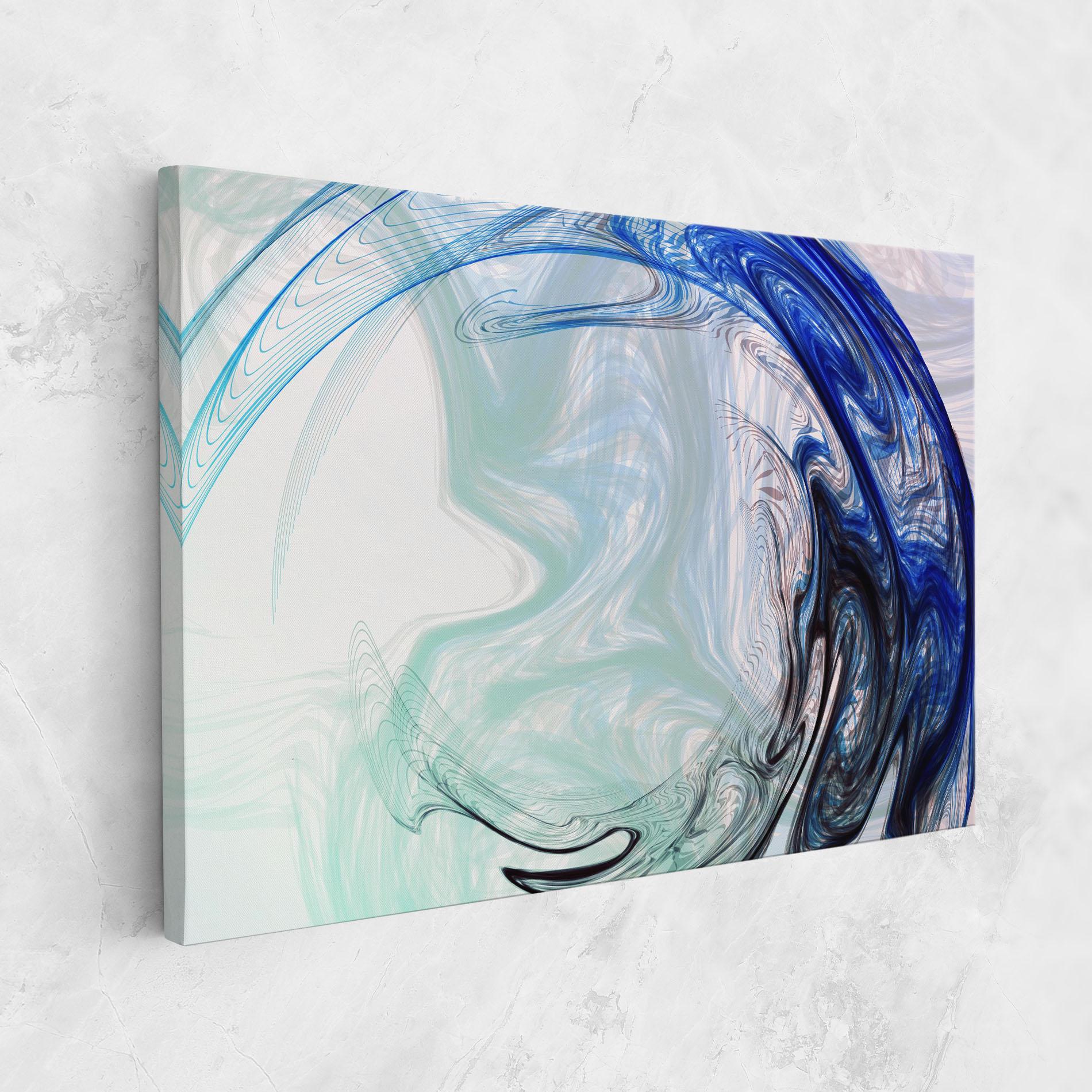 Leinwandbild Blue Black Art mockup 1