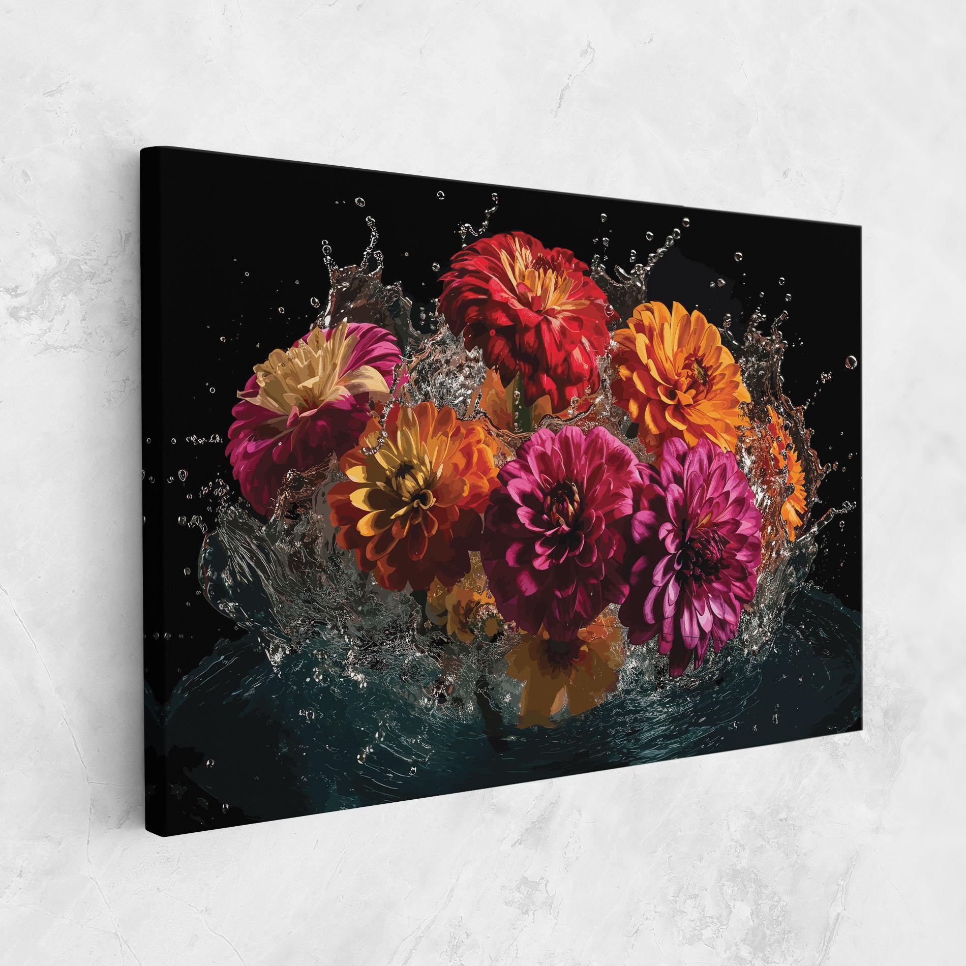 Leinwandbild Flower Water Splash mockup 1