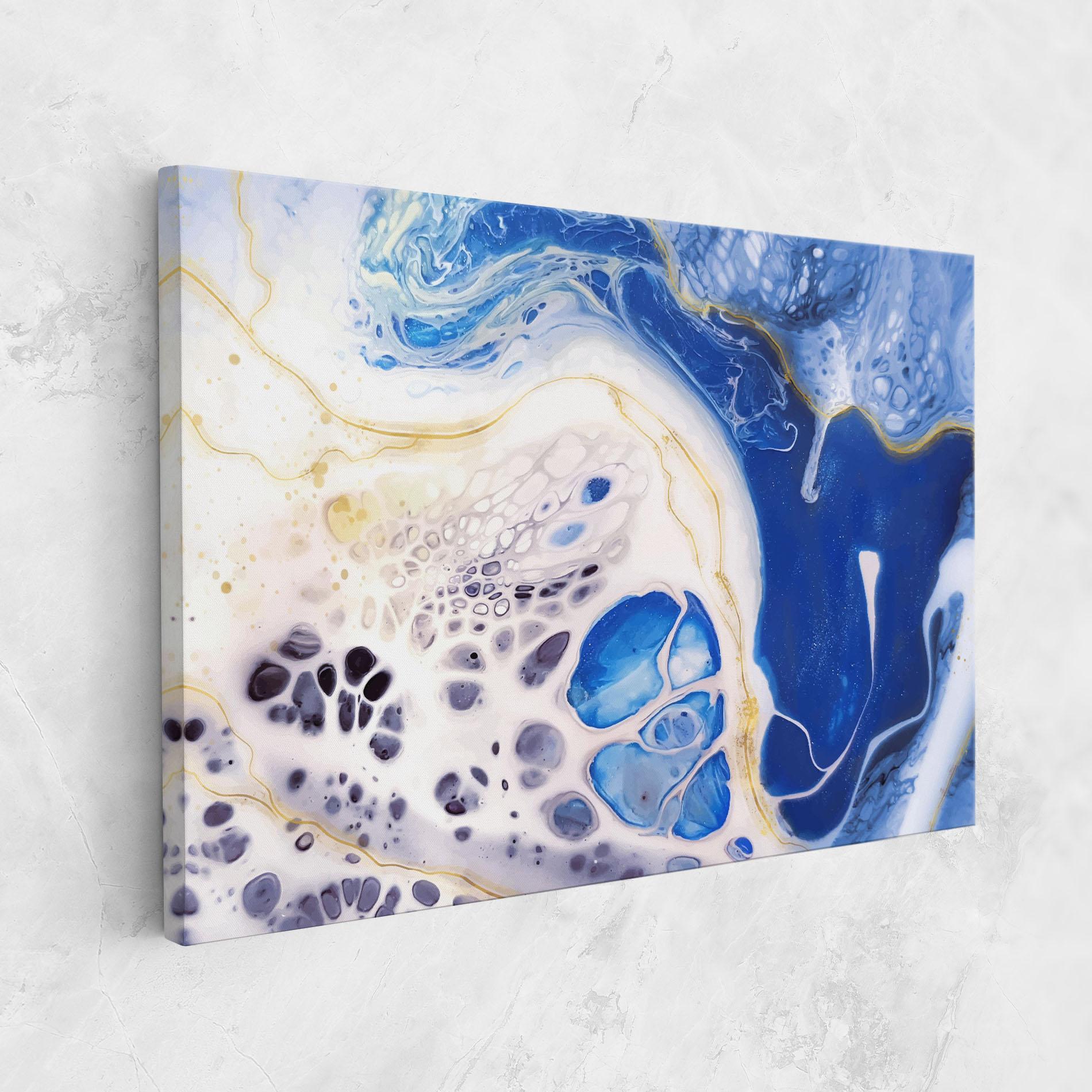 Leinwandbild Water Gold Blue Marble mockup 1