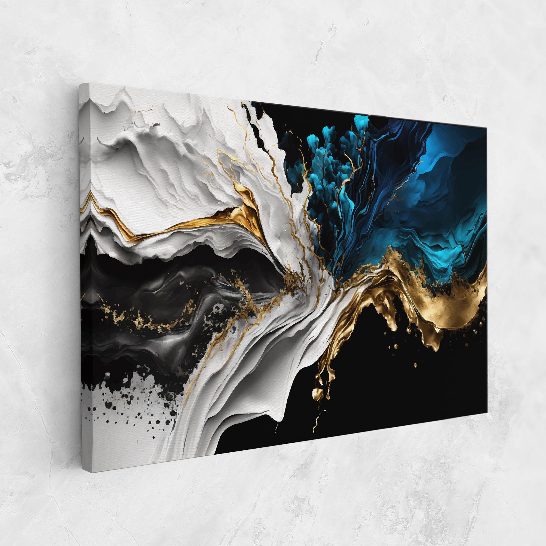 Leinwandbild White Black Wave mockup 1