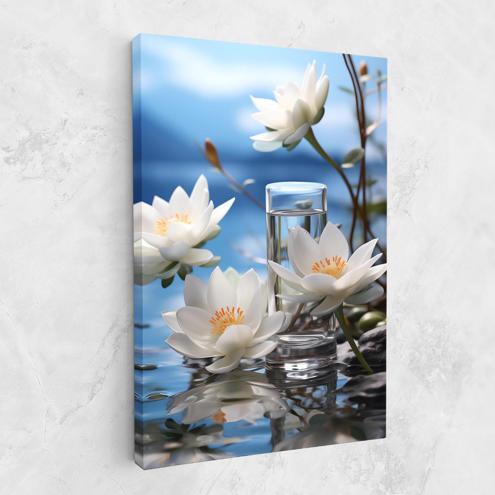 Leinwandbild Flower Water Glass mockup 1