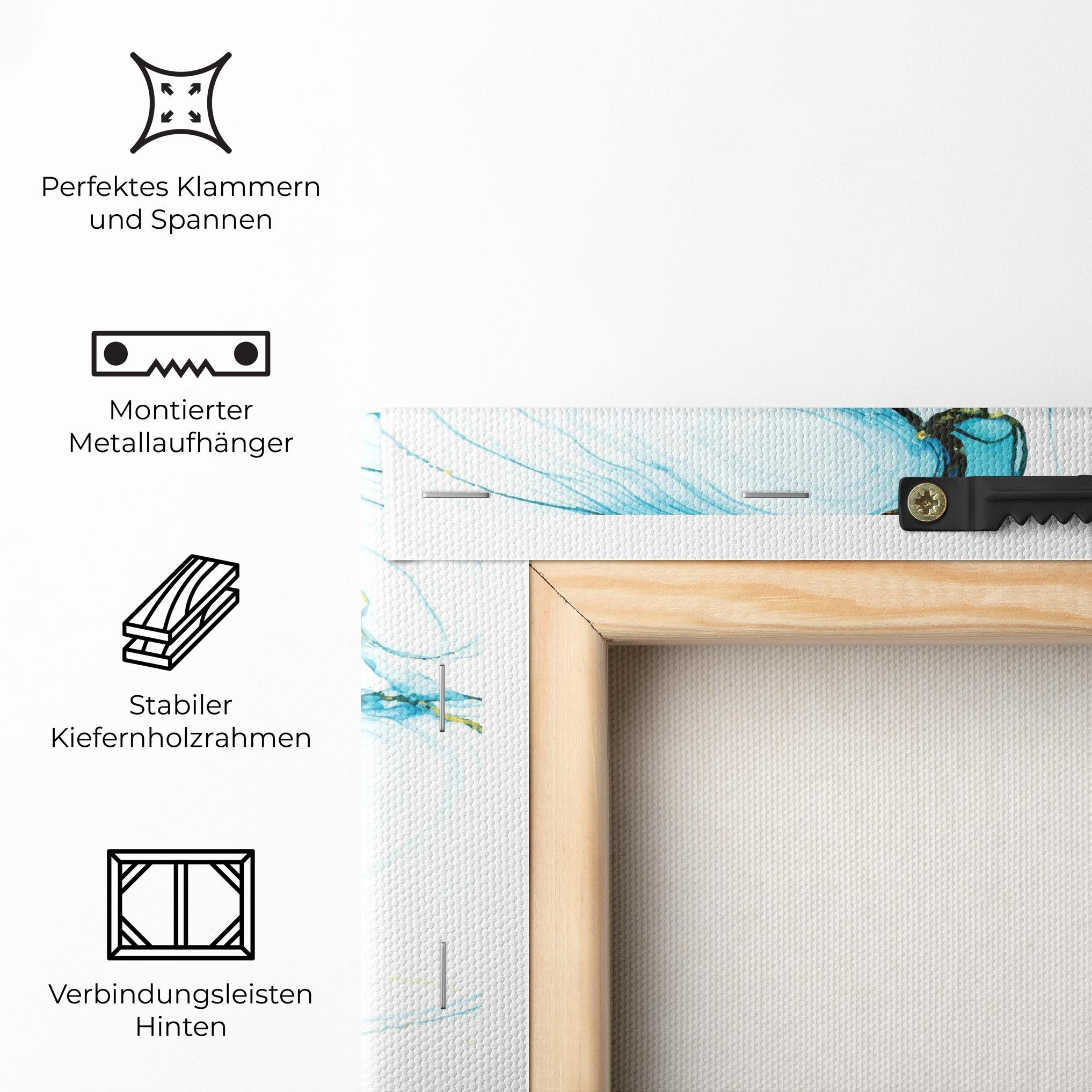 Leinwandbild Artistic Gold Blue mockup 5