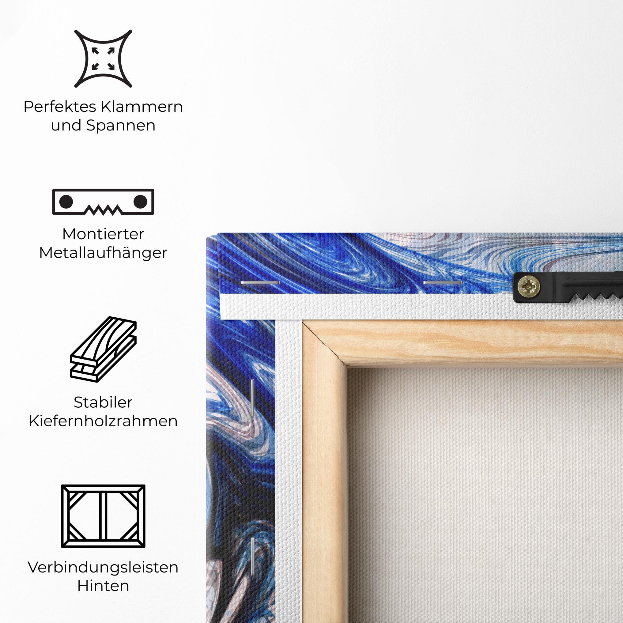 Leinwandbild Blue Black Art mockup 5