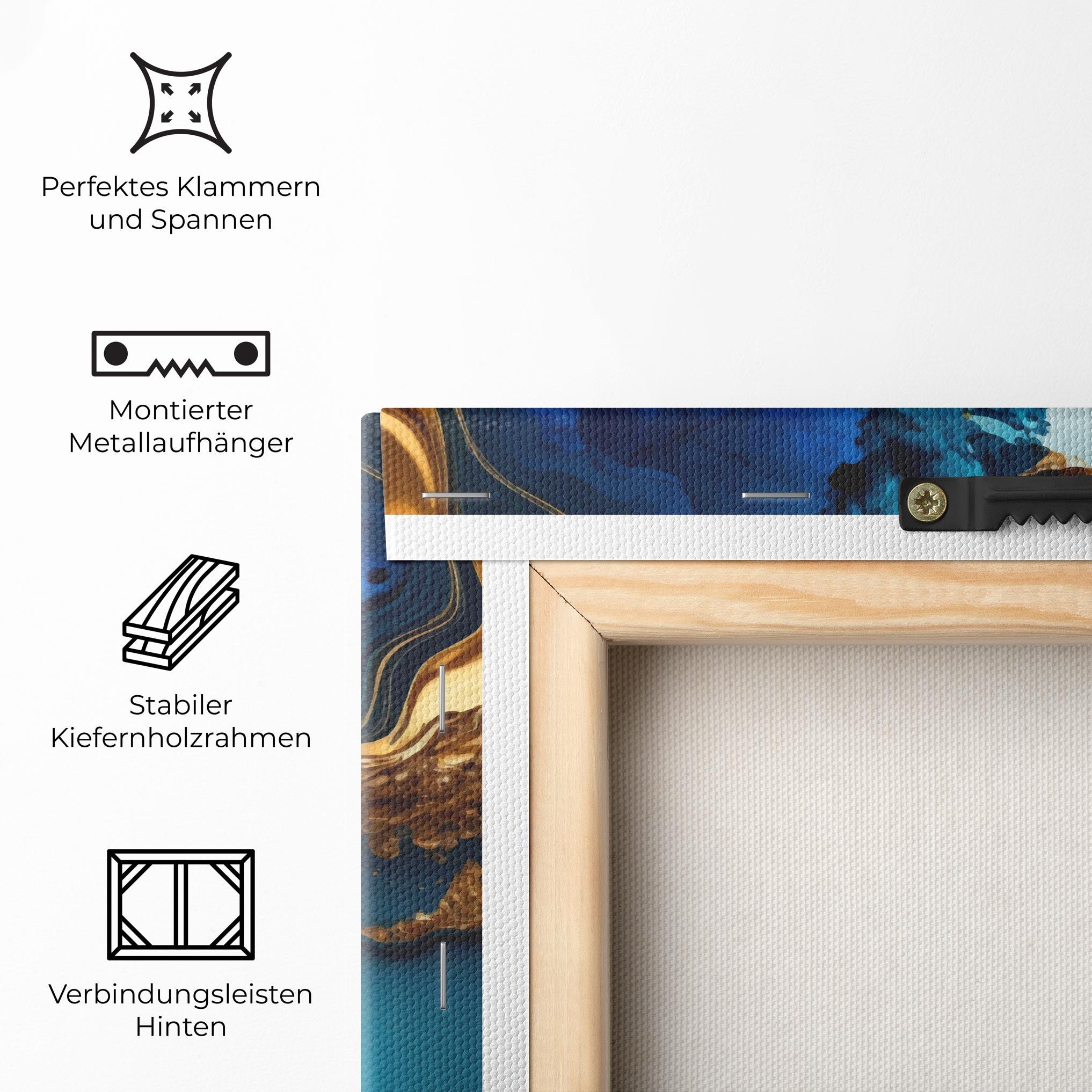 Leinwandbild Blue Gold Wave mockup 5