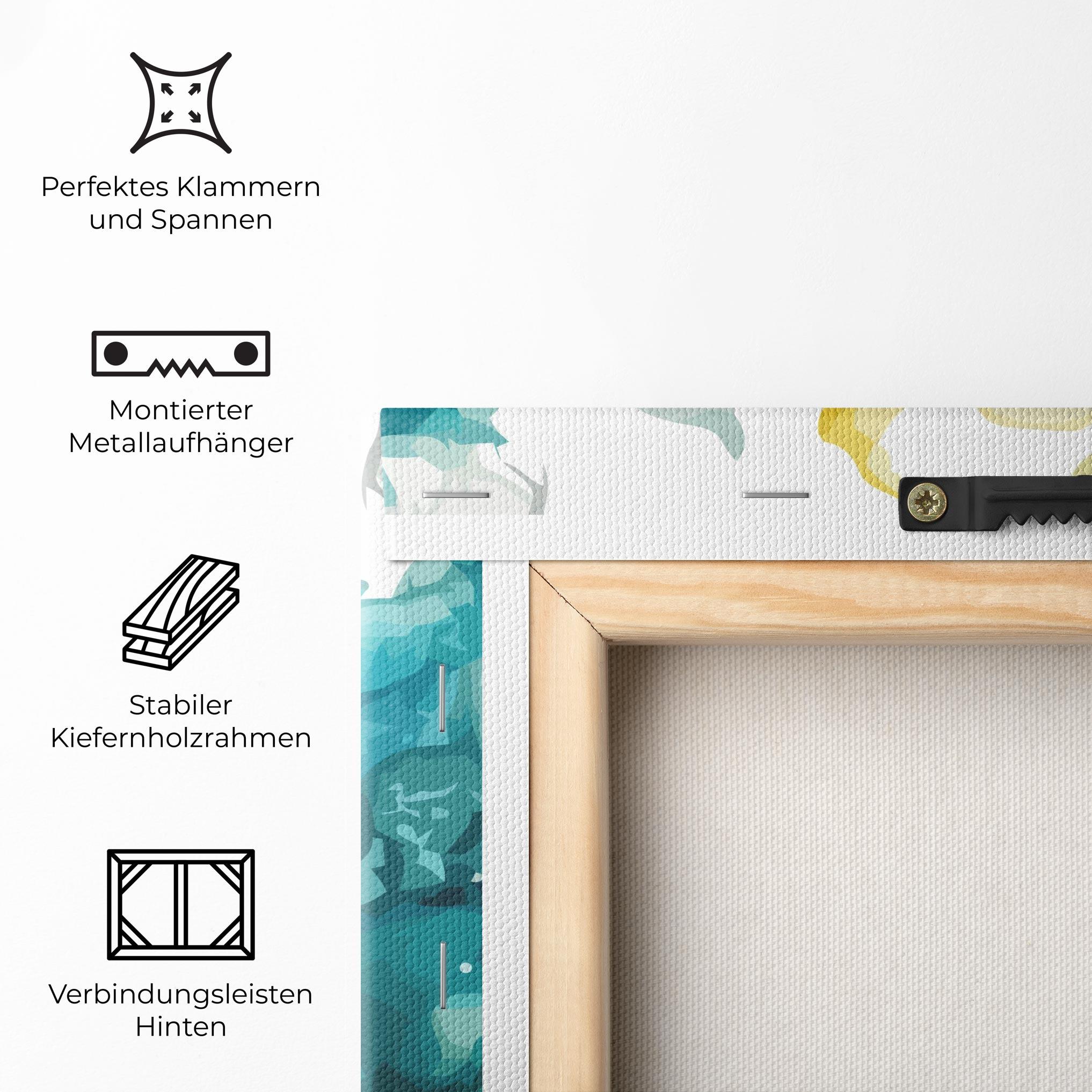 Leinwandbild Blue Yellow Art mockup 5