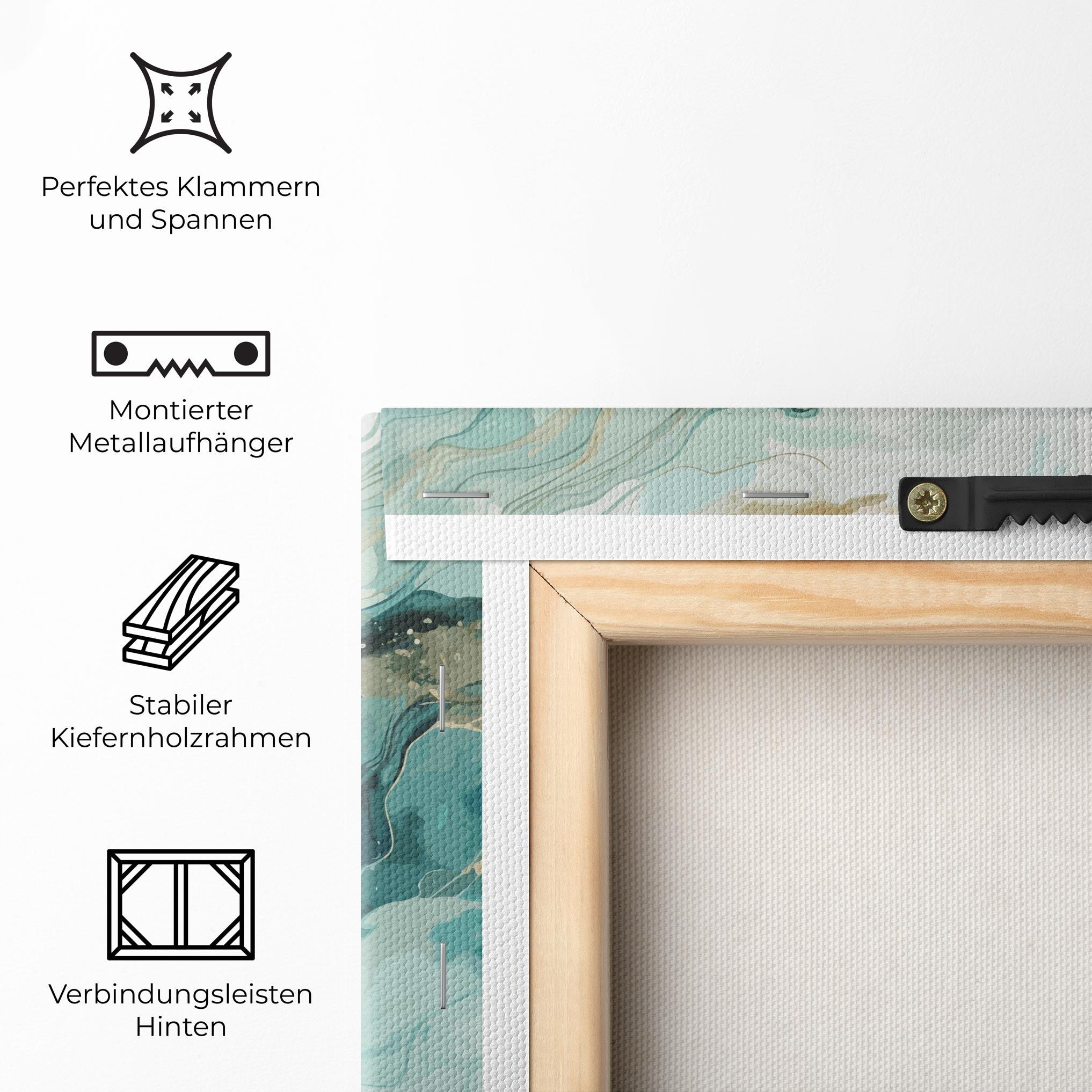 Leinwandbild Green Gold Water mockup 5