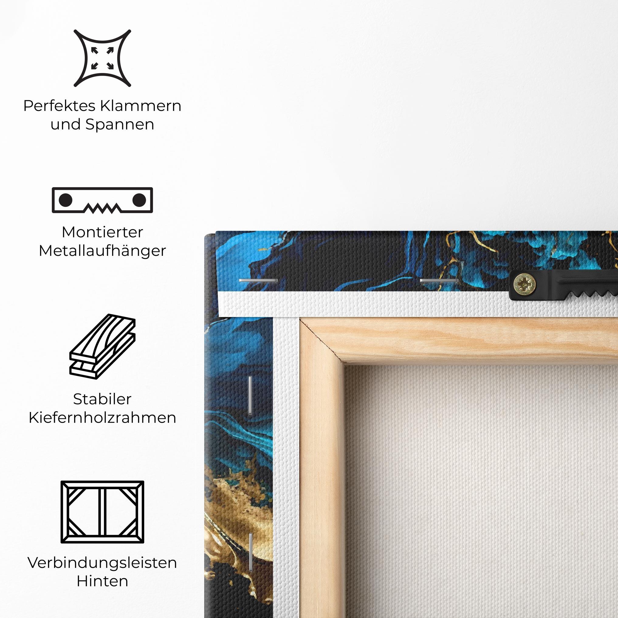 Leinwandbild White Black Wave mockup 5