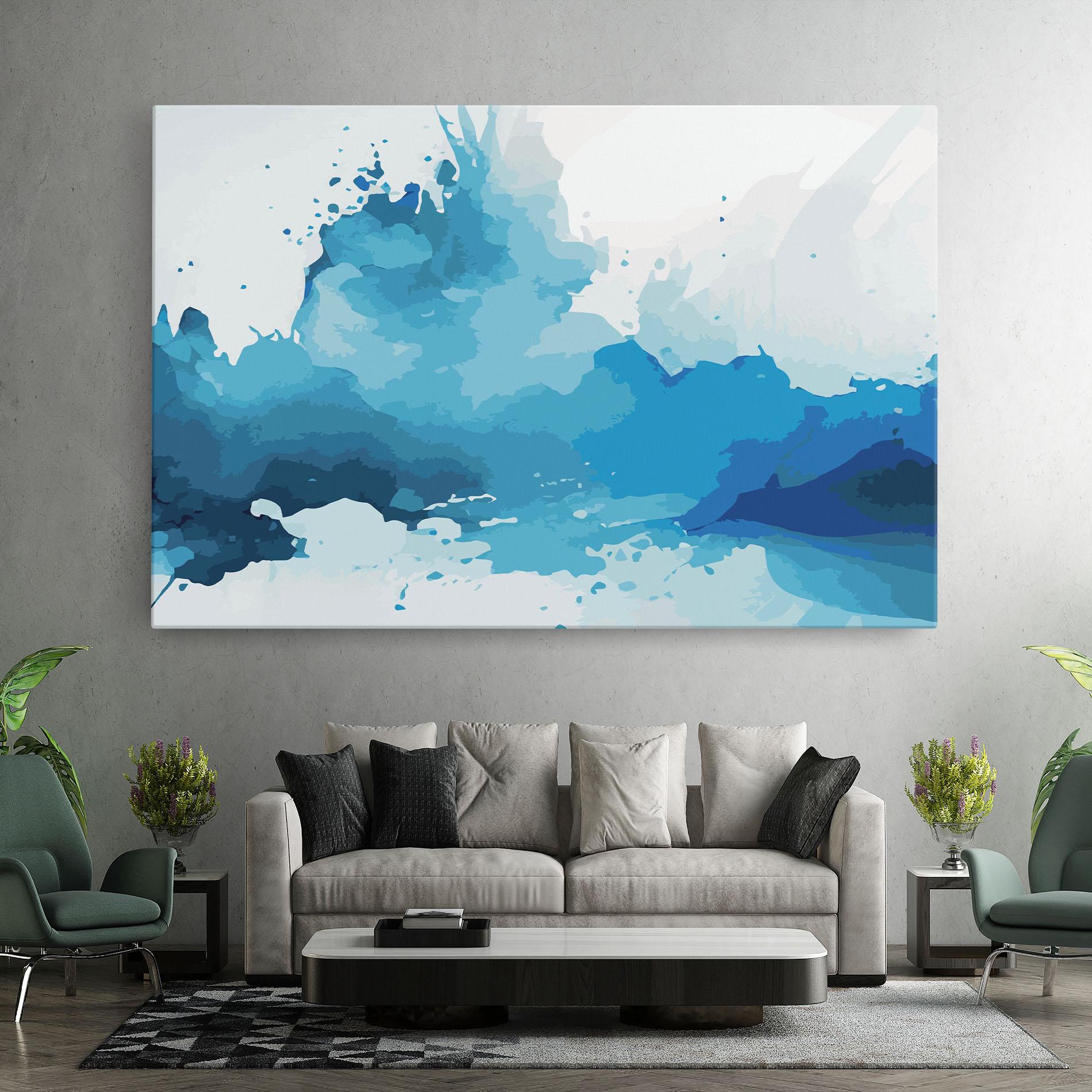 Leinwandbild Blue Water Art mockup 7