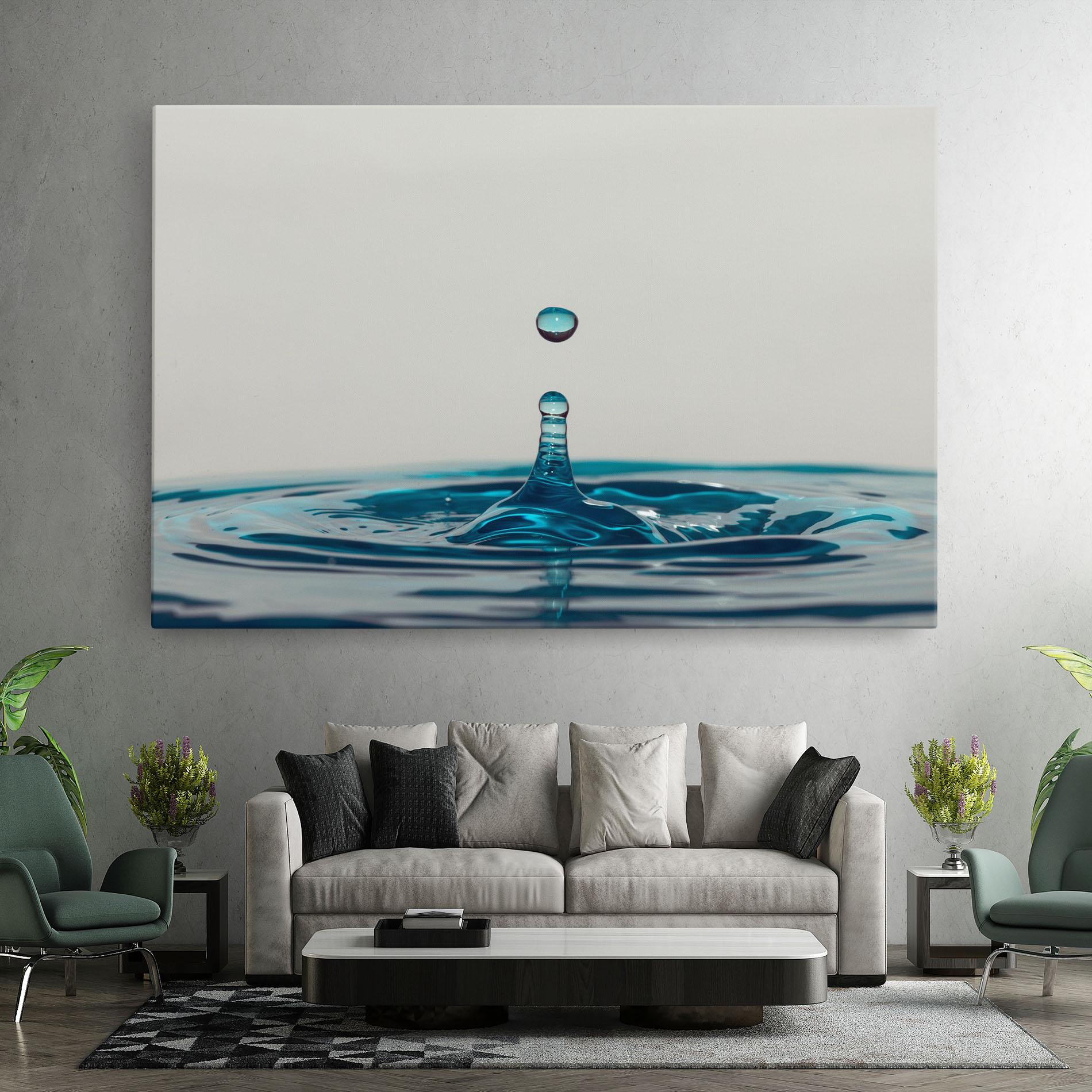 Leinwandbild Blue Water Drop mockup 7