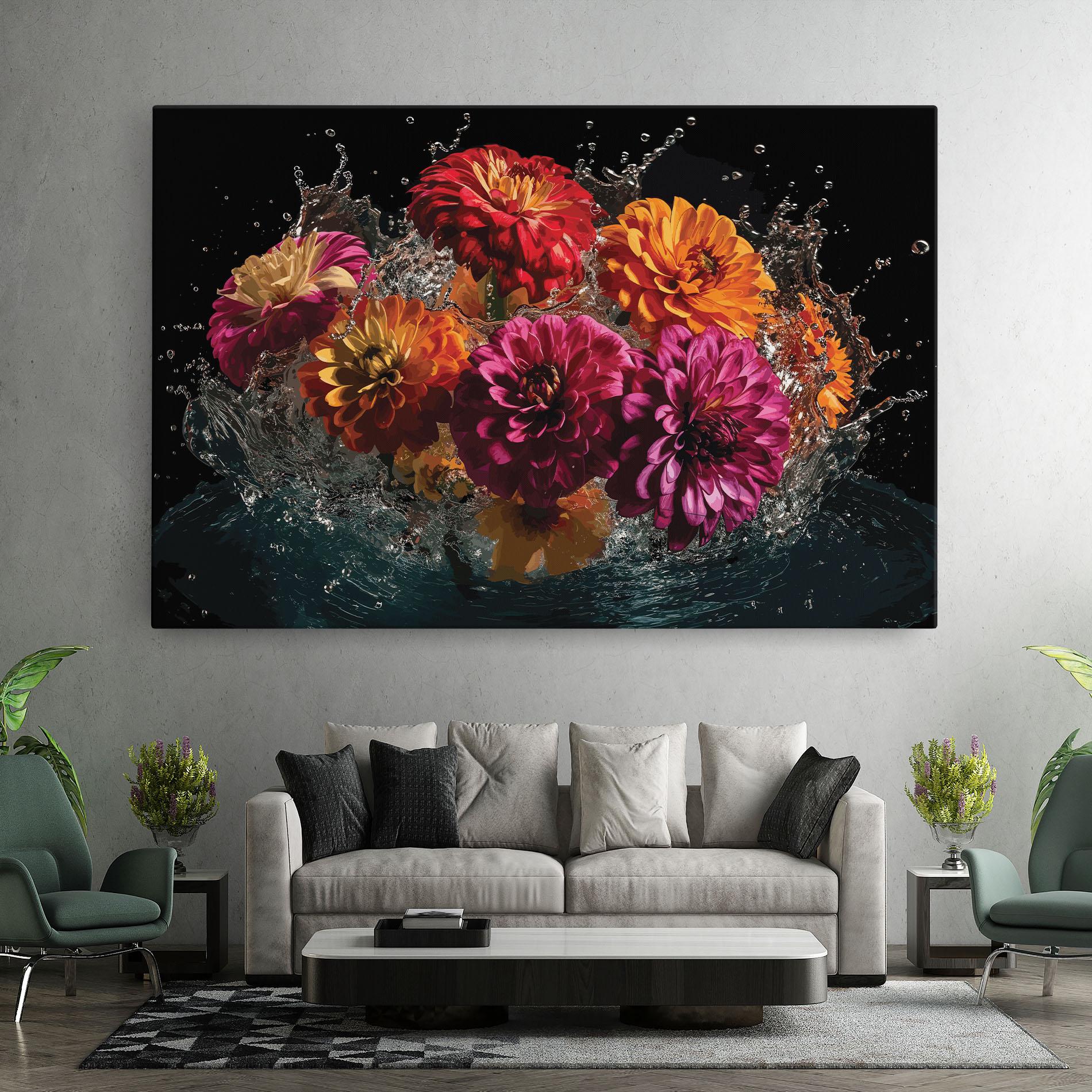 Leinwandbild Flower Water Splash mockup 7