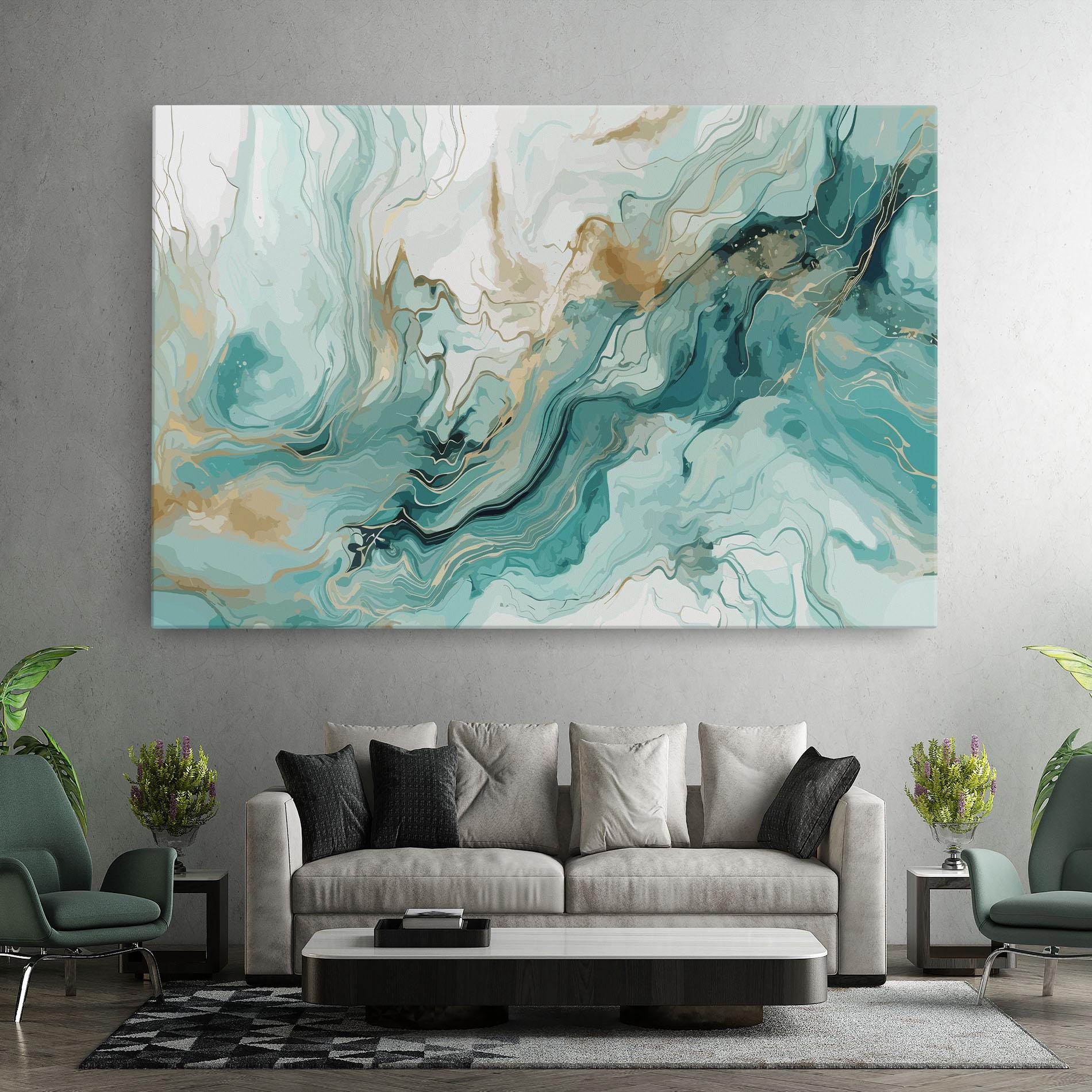 Leinwandbild Green Gold Water mockup 7