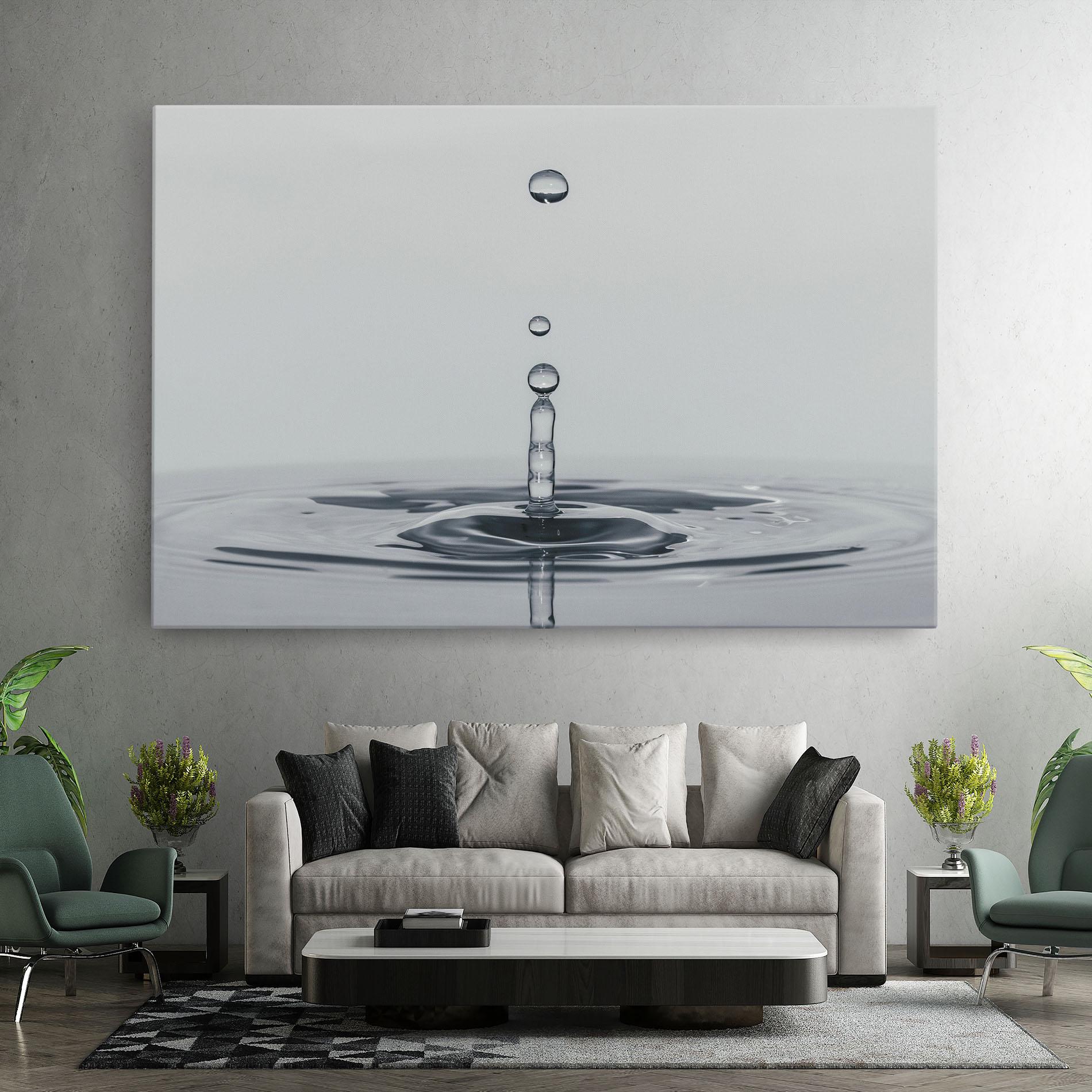 Leinwandbild Grey Water Drop mockup 7