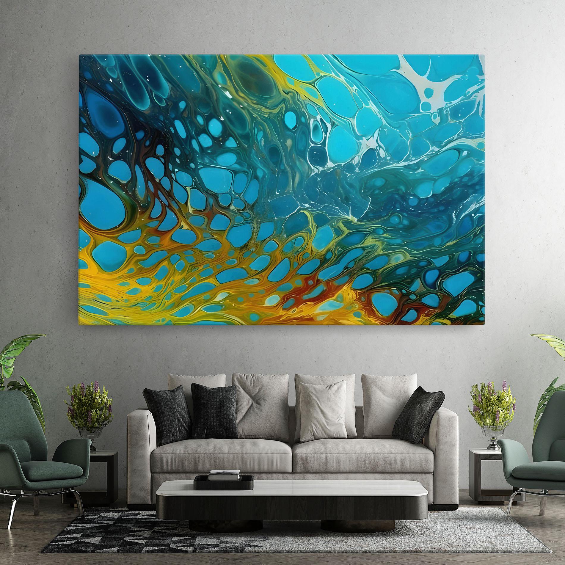 Leinwandbild Yellow Green Ocean mockup 7