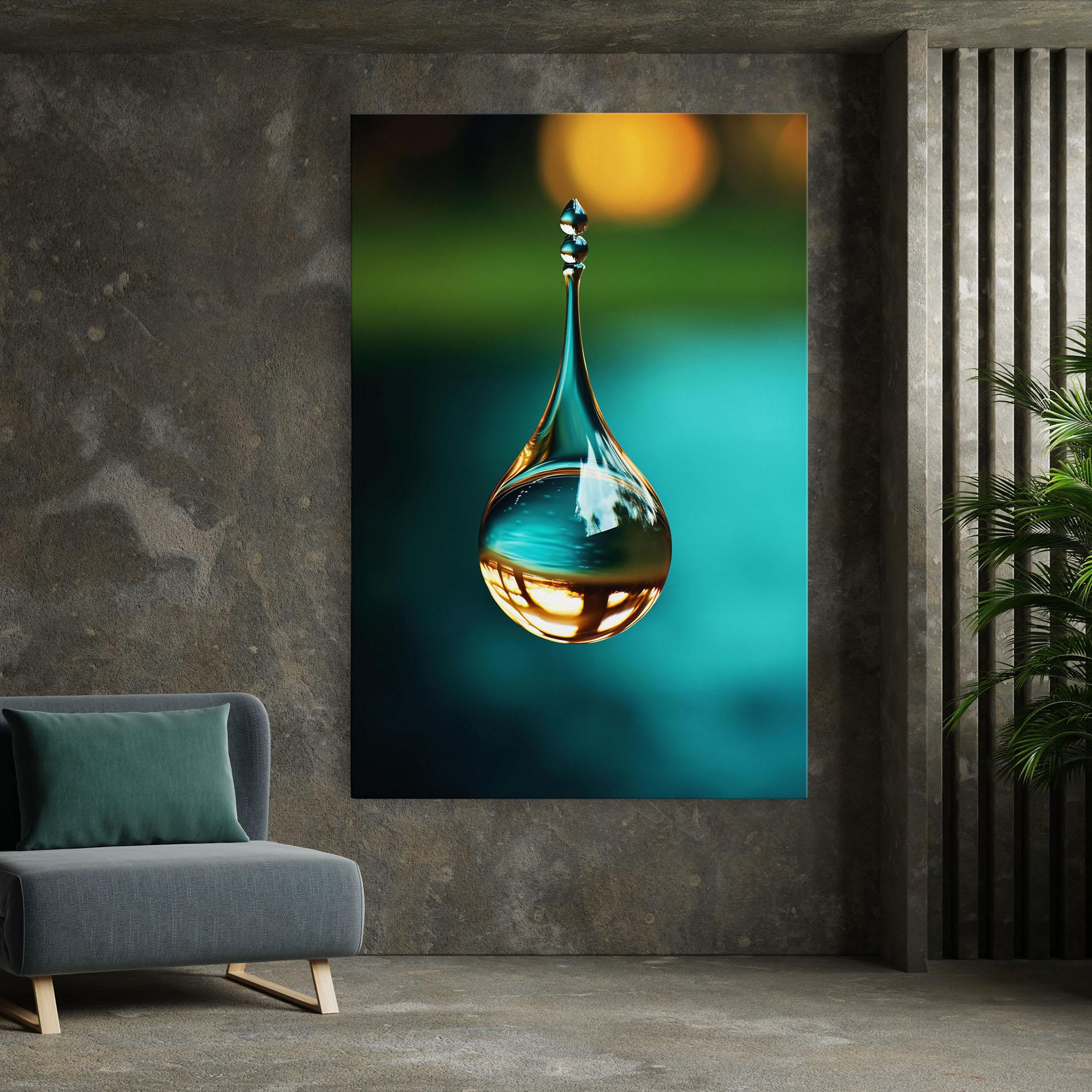 Leinwandbild Big Green Drop mockup 7