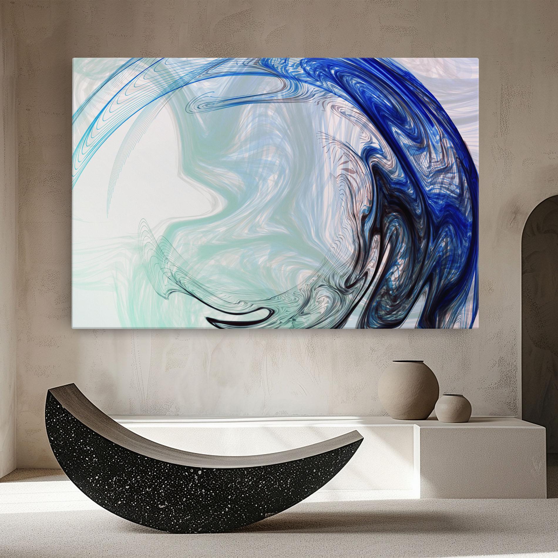 Leinwandbild Blue Black Art mockup 8