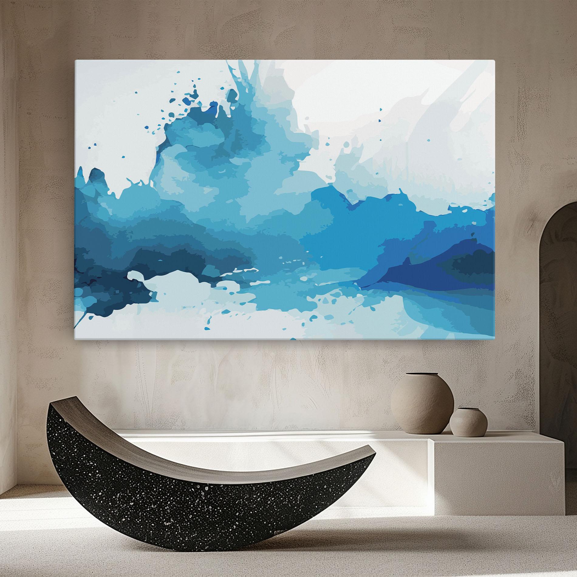 Leinwandbild Blue Water Art mockup 8
