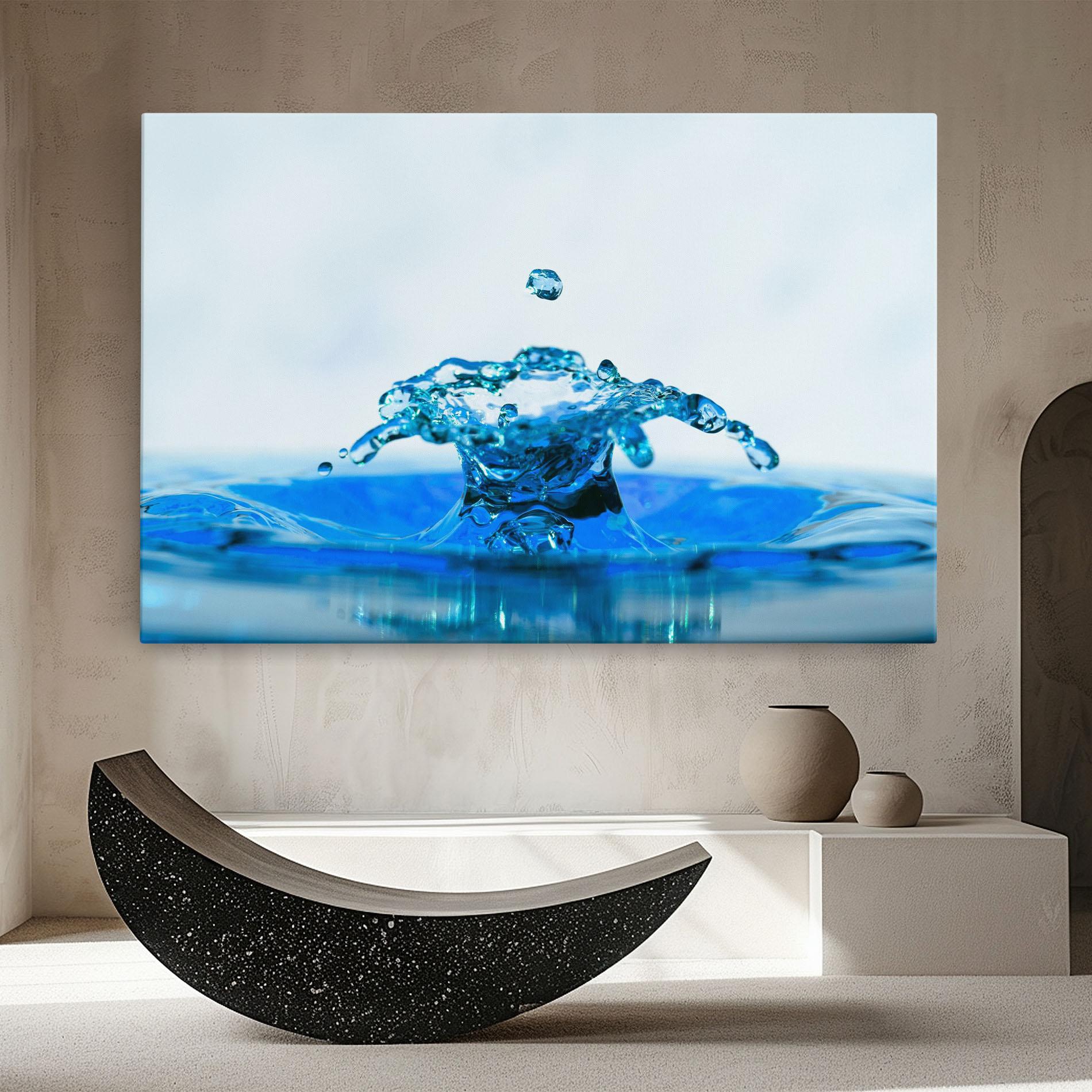 Leinwandbild Blue Water Splash mockup 8