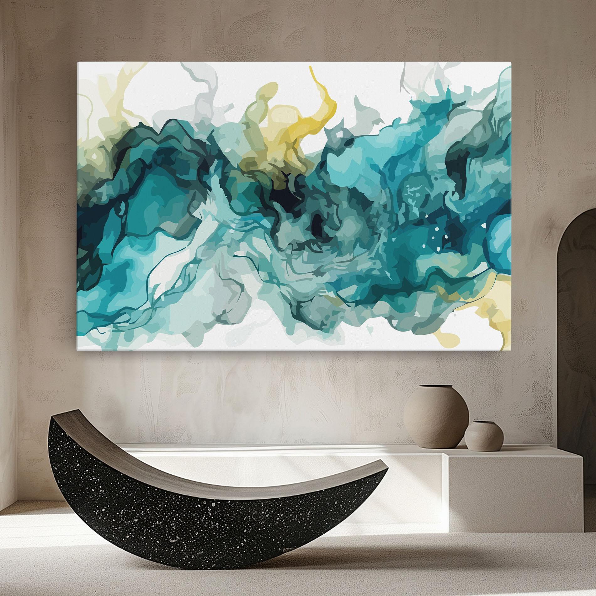 Leinwandbild Blue Yellow Art mockup 8