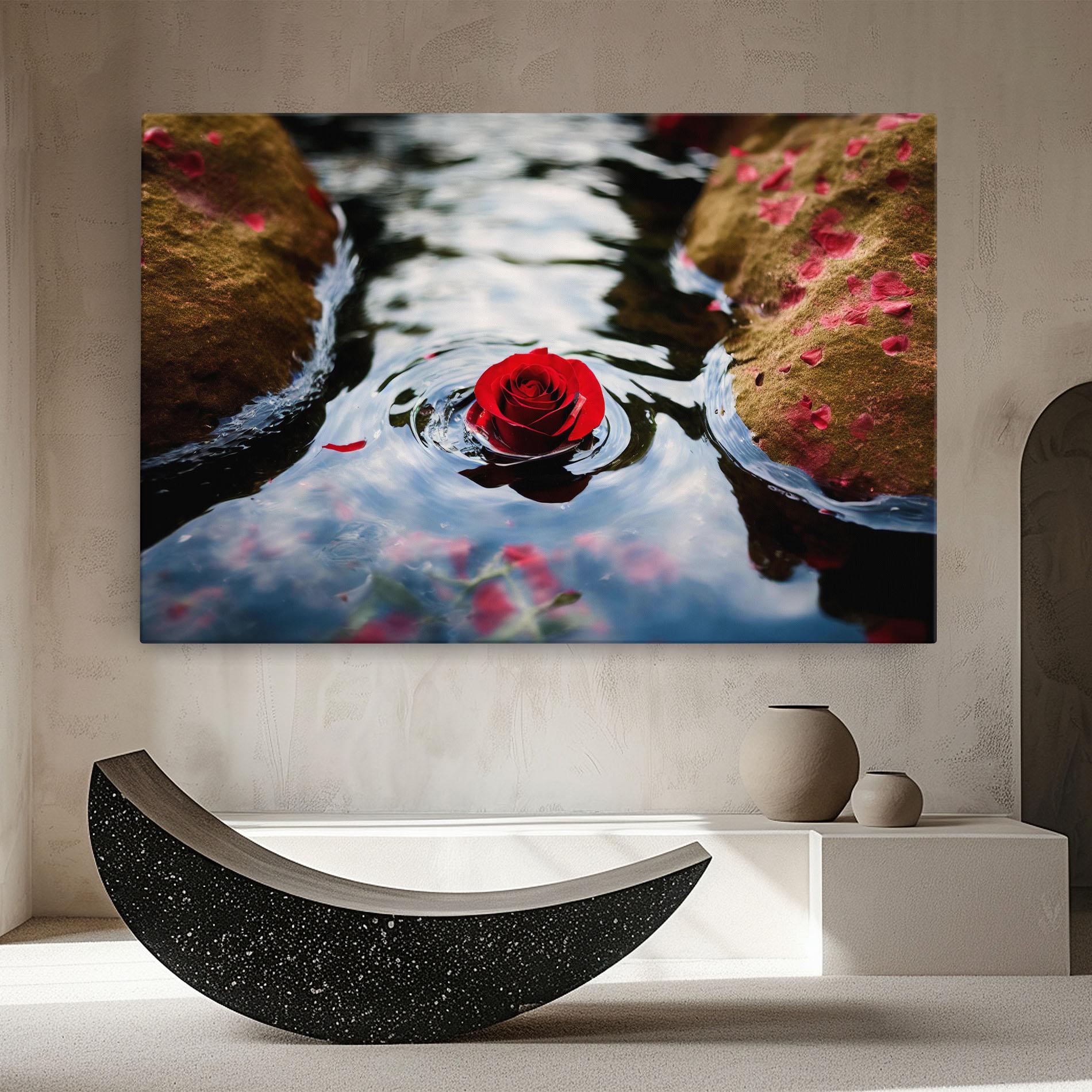 Leinwandbild Floating Water Rose mockup 8