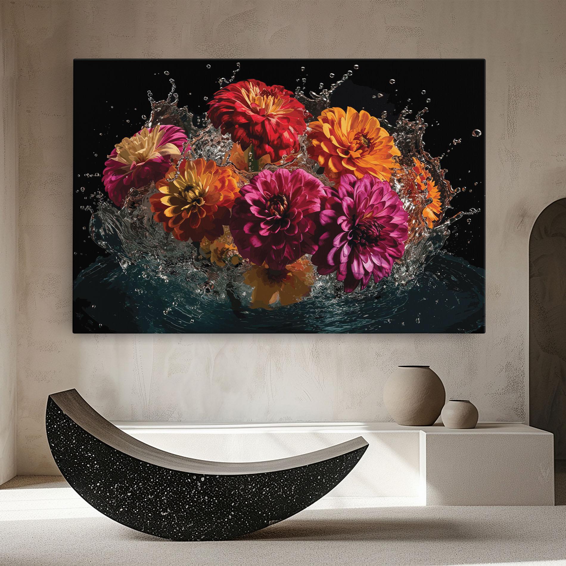 Leinwandbild Flower Water Splash mockup 8