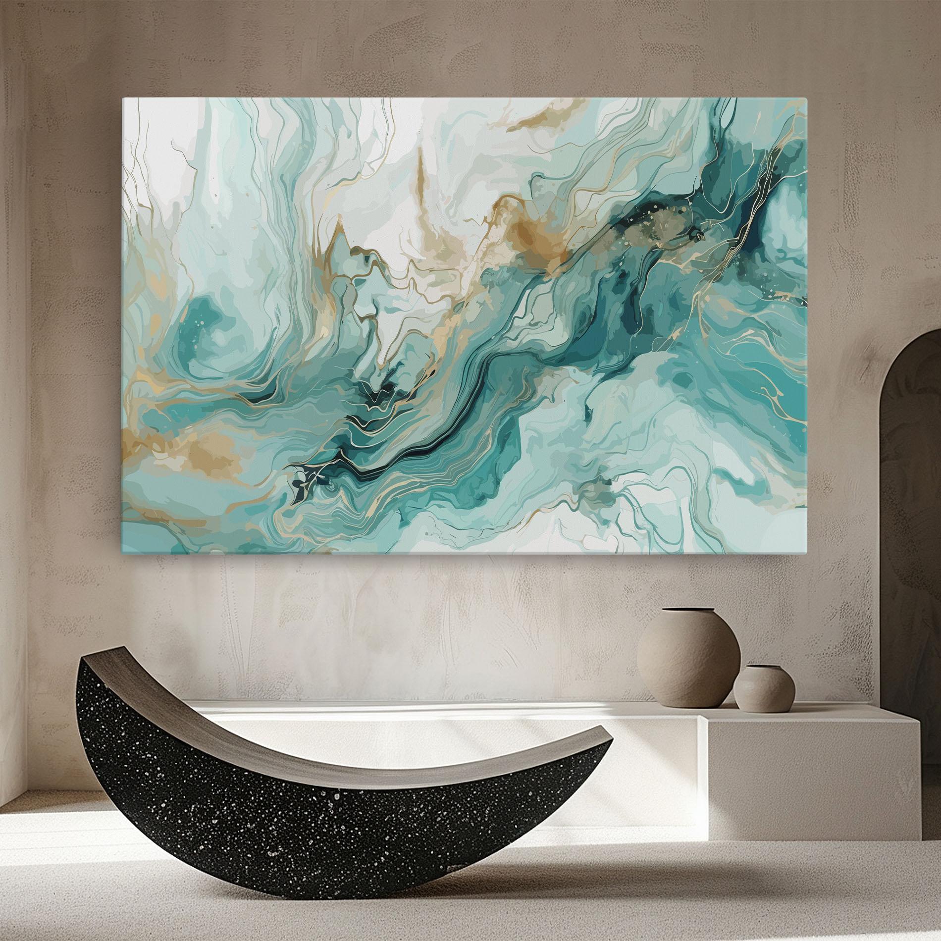 Leinwandbild Green Gold Water mockup 8