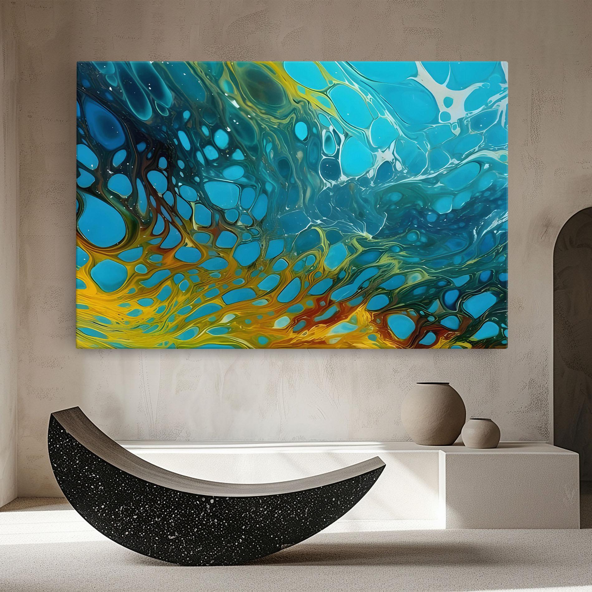 Leinwandbild Yellow Green Ocean mockup 8