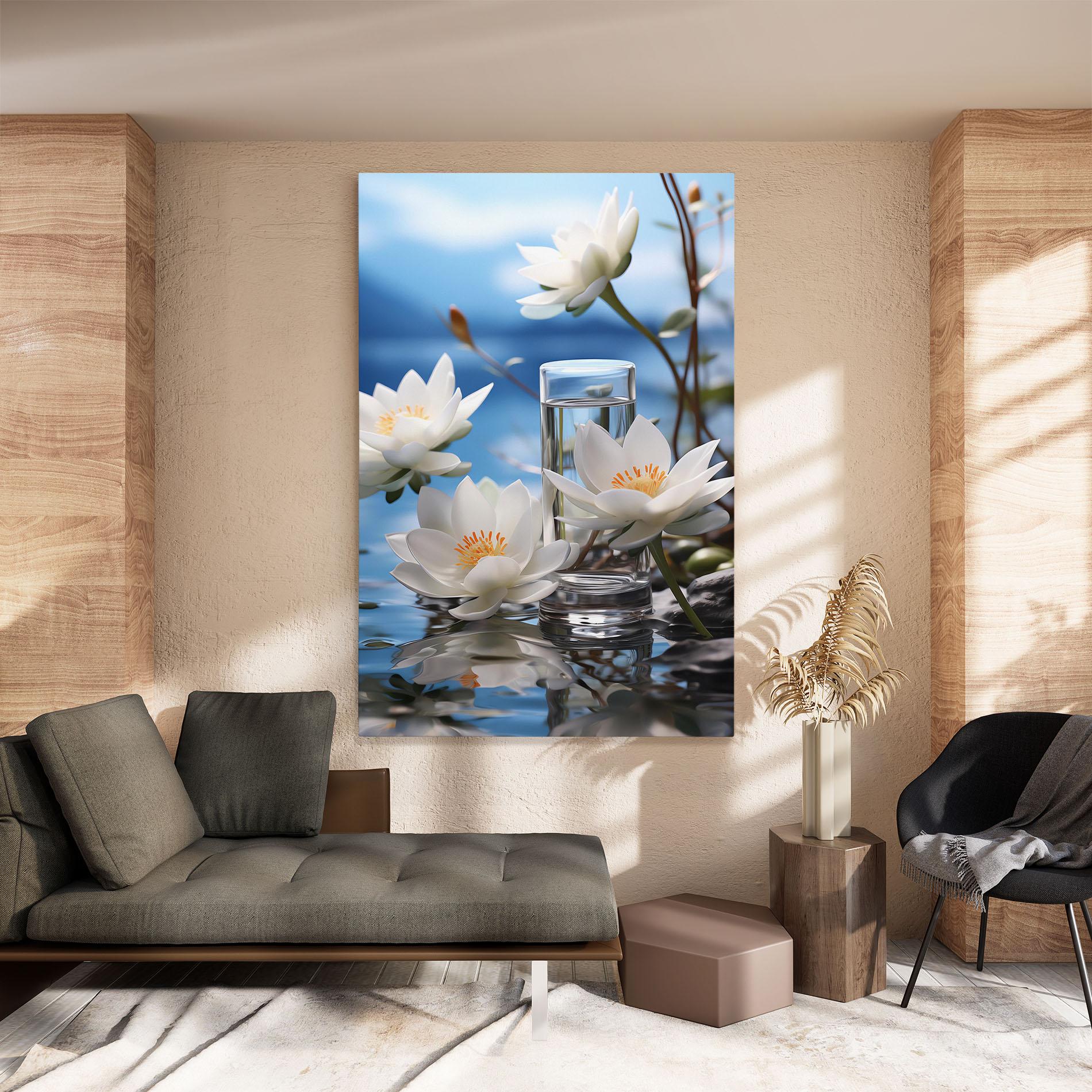 Leinwandbild Flower Water Glass mockup 8