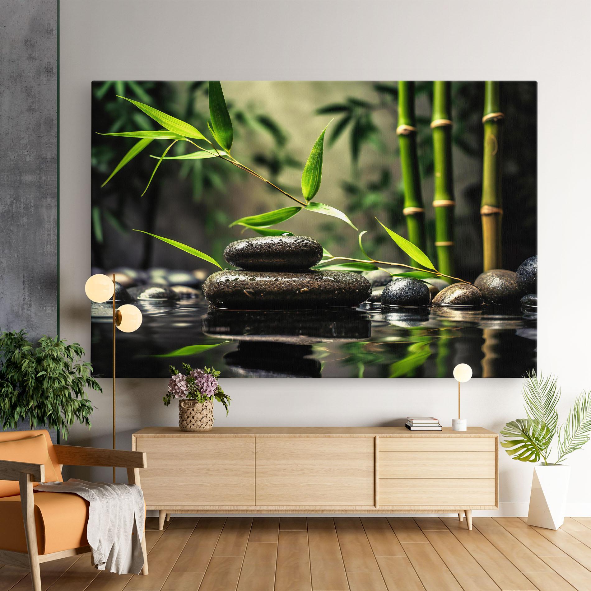Leinwandbild Bamboo Plant Water mockup 9