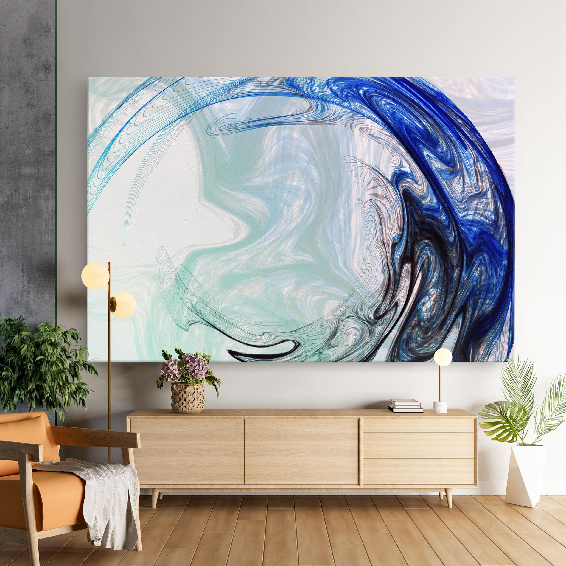 Leinwandbild Blue Black Art mockup 9