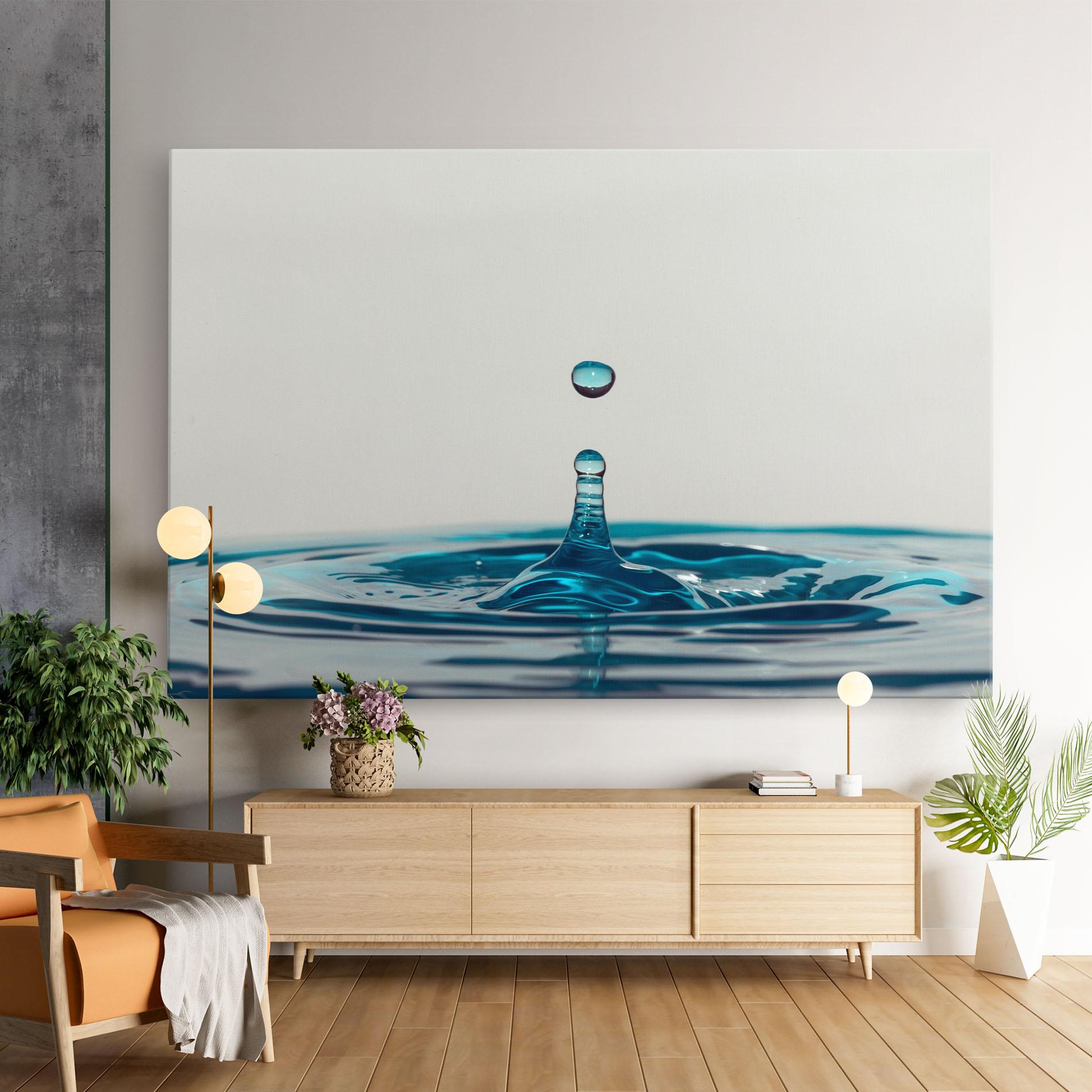 Leinwandbild Blue Water Drop mockup 9