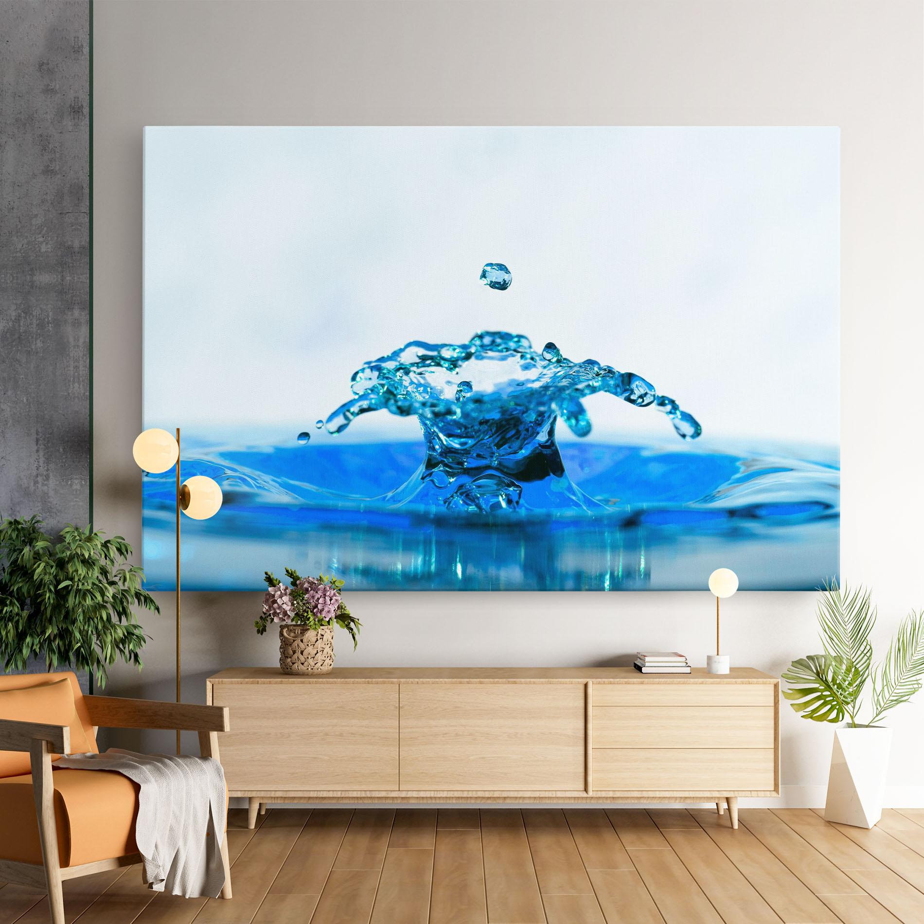Leinwandbild Blue Water Splash mockup 9