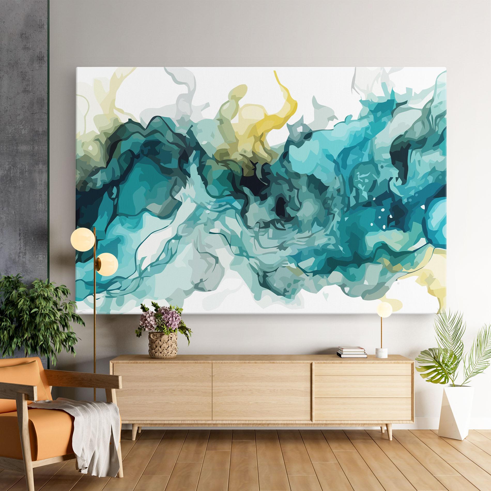 Leinwandbild Blue Yellow Art mockup 9