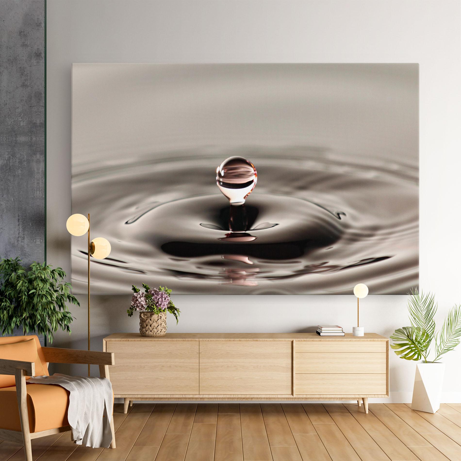 Leinwandbild Close Red Water Drop mockup 9
