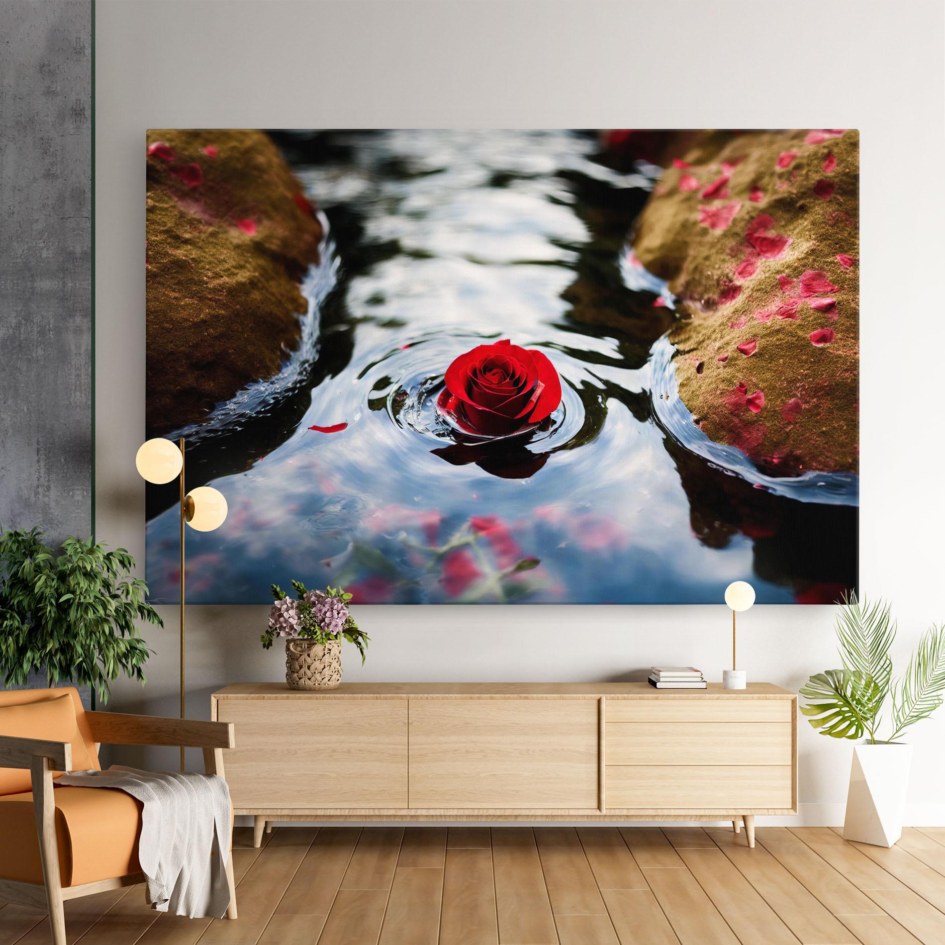 Leinwandbild Floating Water Rose mockup 9