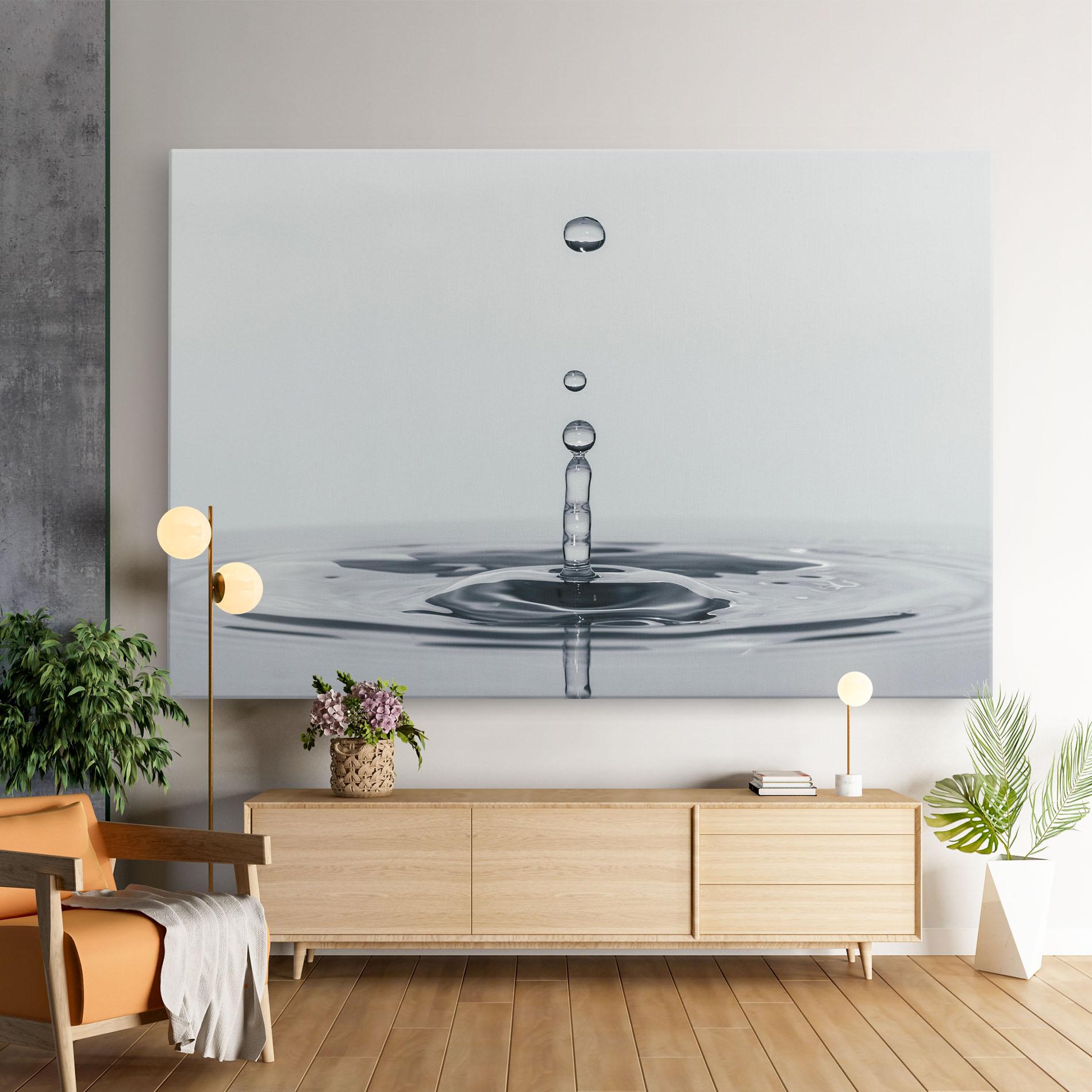 Leinwandbild Grey Water Drop mockup 9