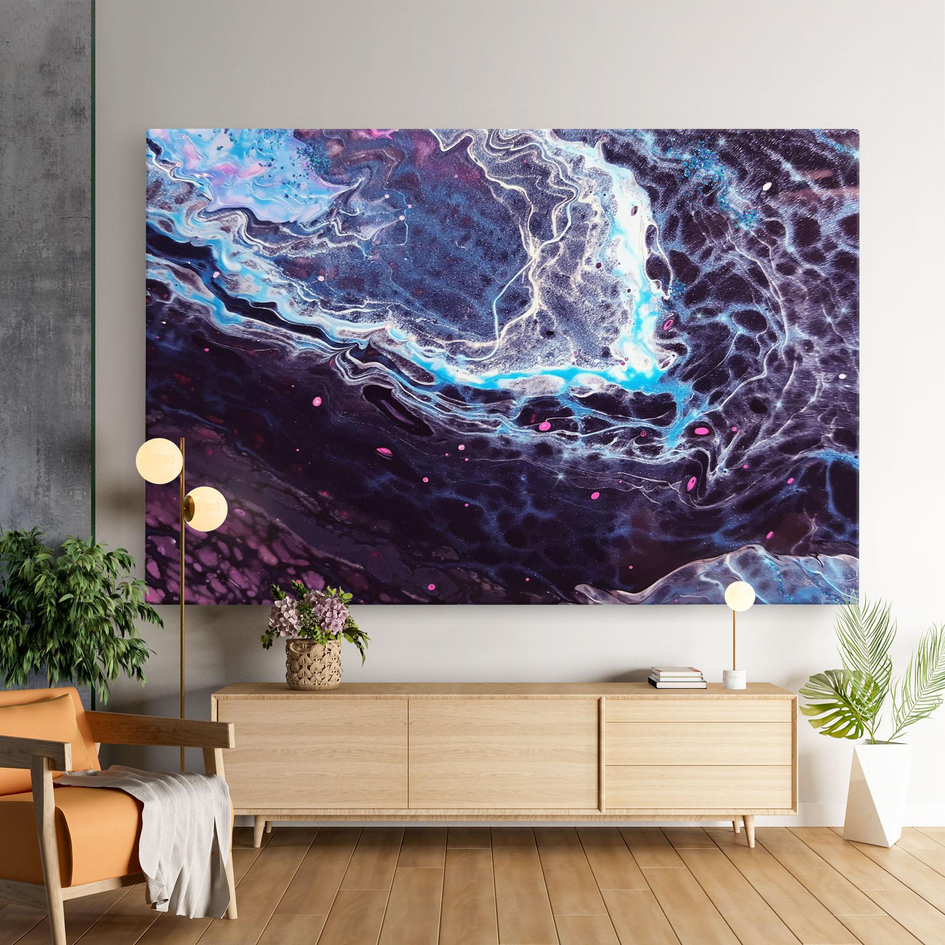 Leinwandbild Purple Blue Water mockup 9