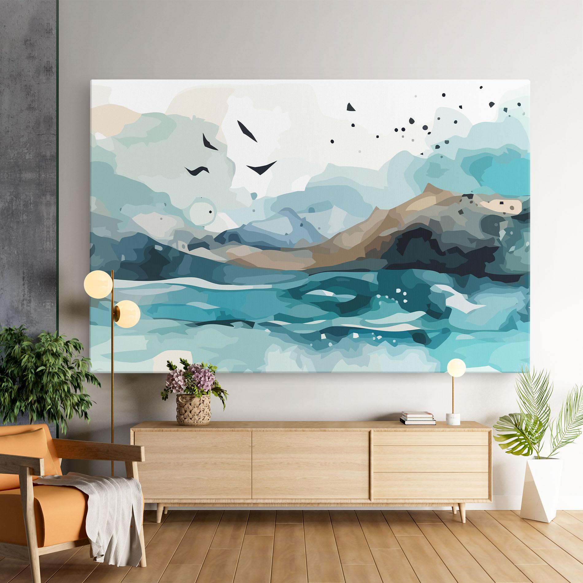 Leinwandbild Water Birds mockup 9