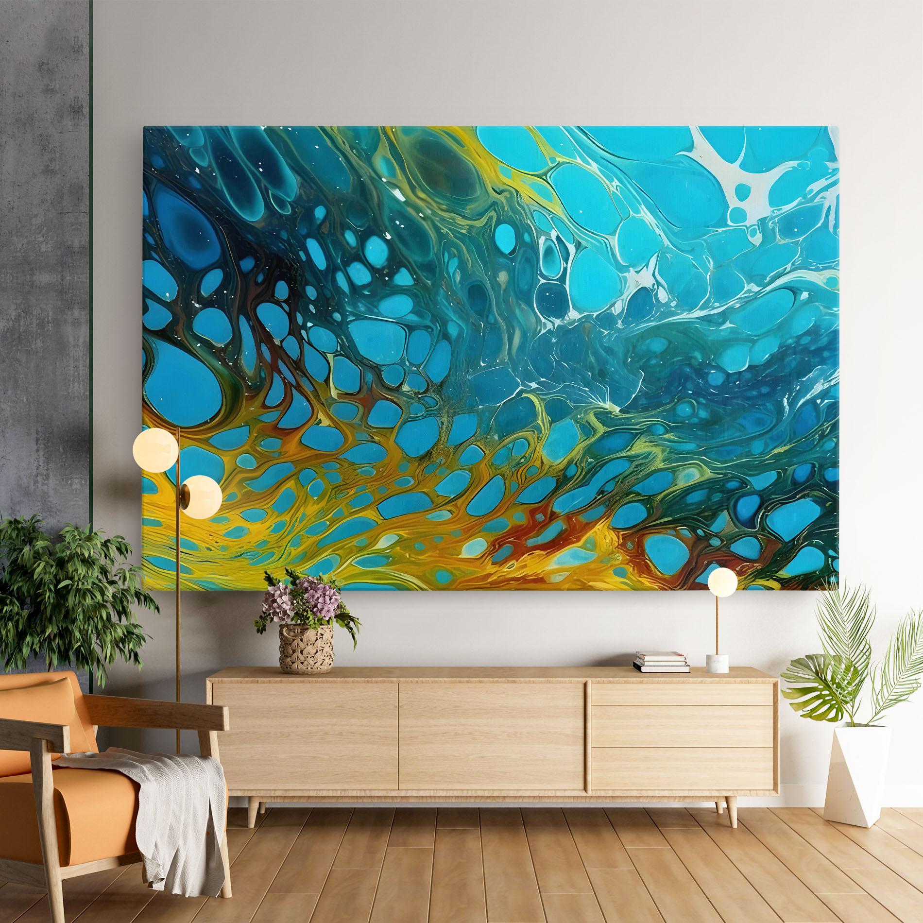 Leinwandbild Yellow Green Ocean mockup 9