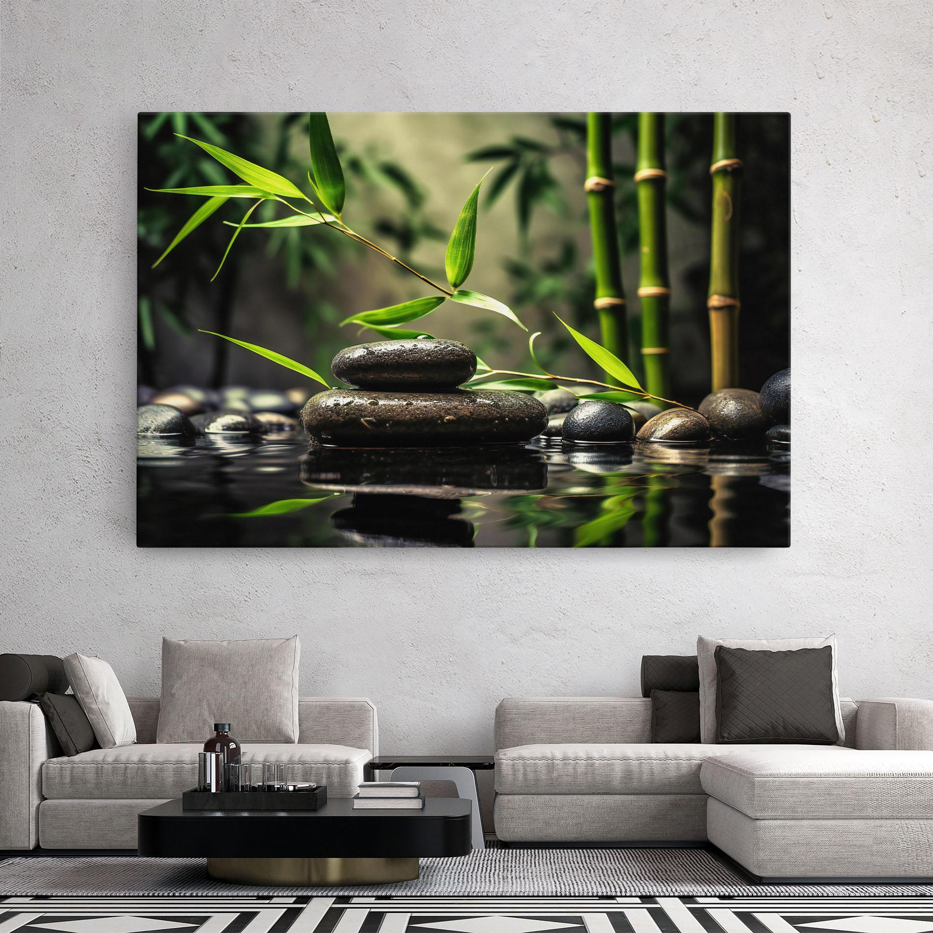Leinwandbild Bamboo Plant Water mockup 2