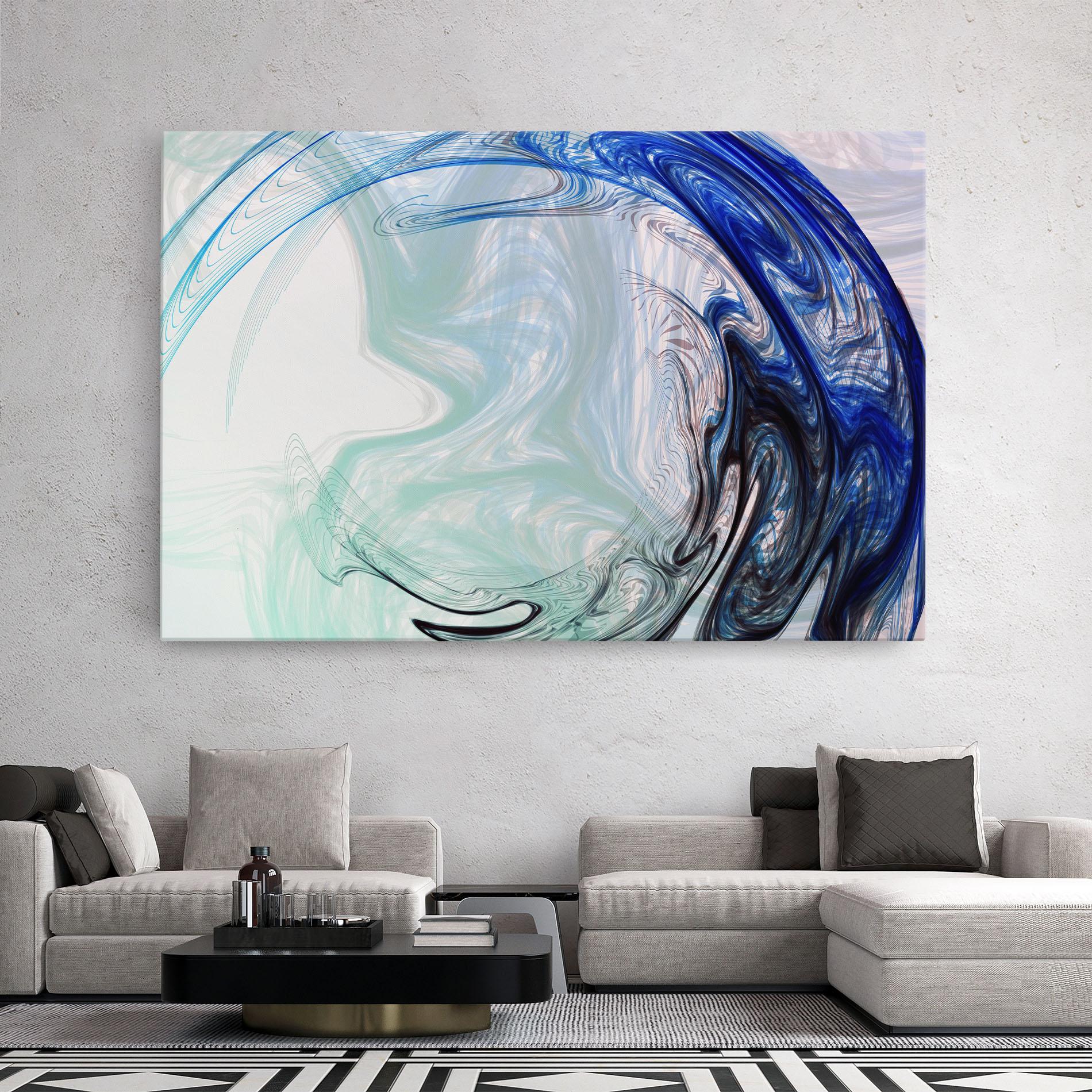 Leinwandbild Blue Black Art mockup 2