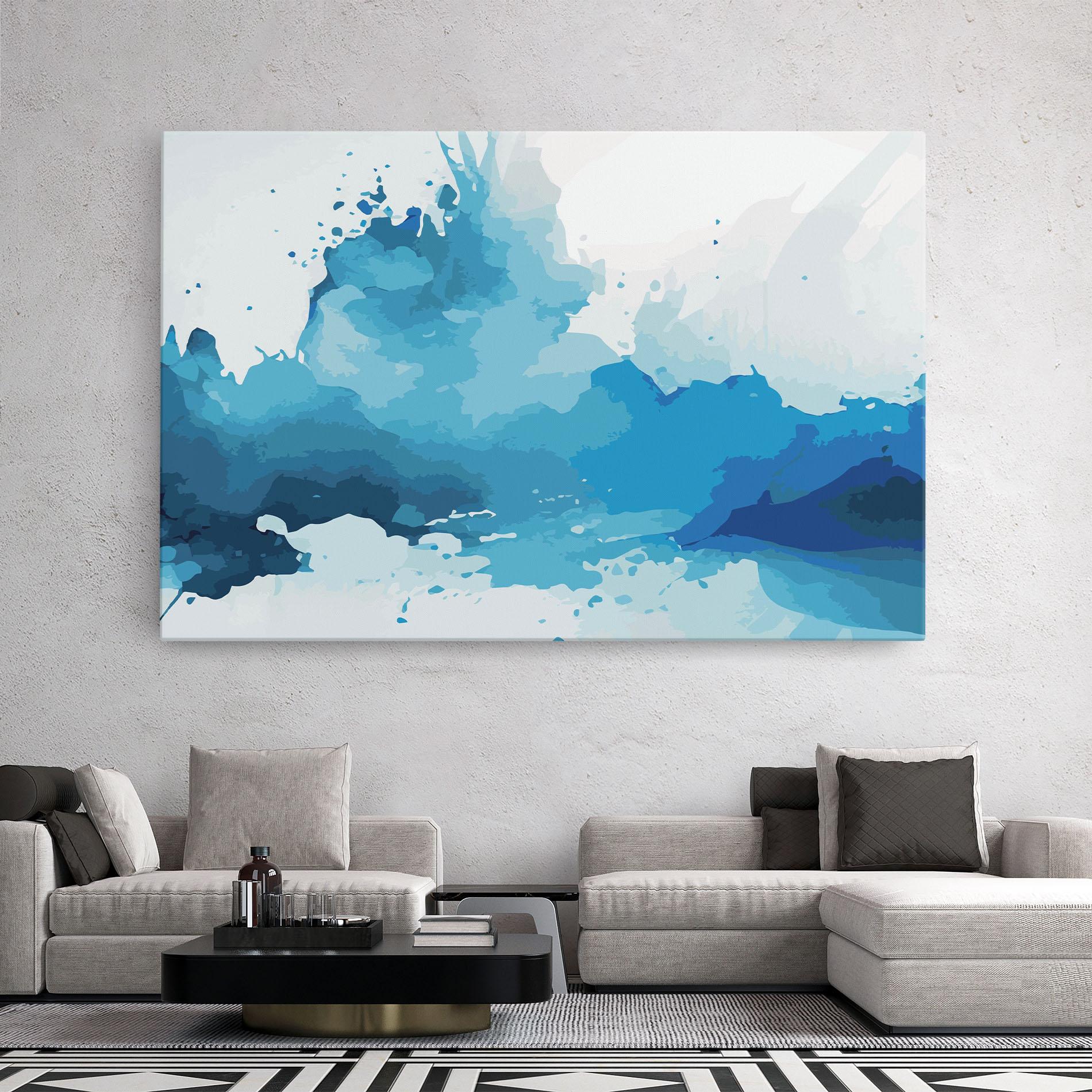 Leinwandbild Blue Water Art mockup 2