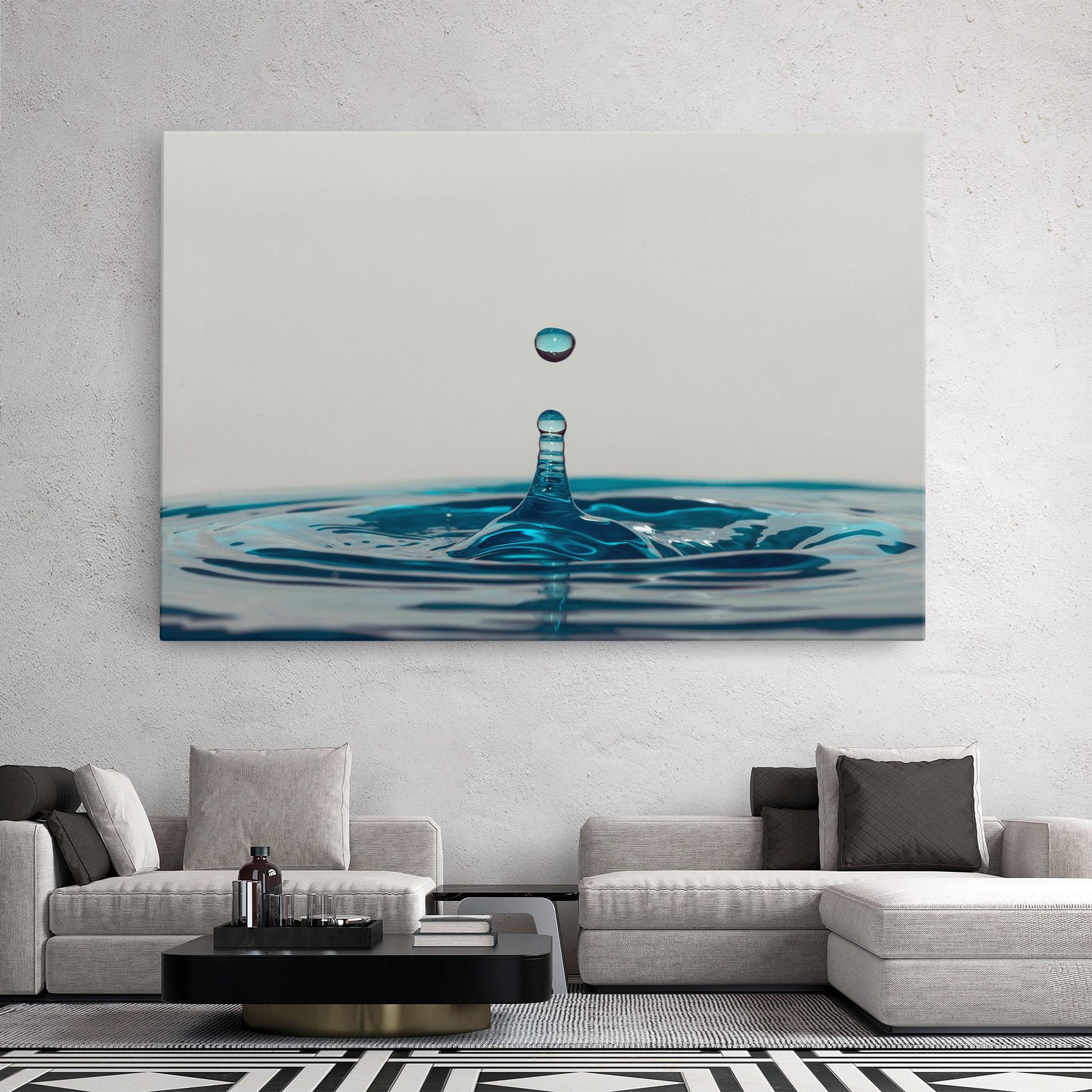 Leinwandbild Blue Water Drop mockup 2