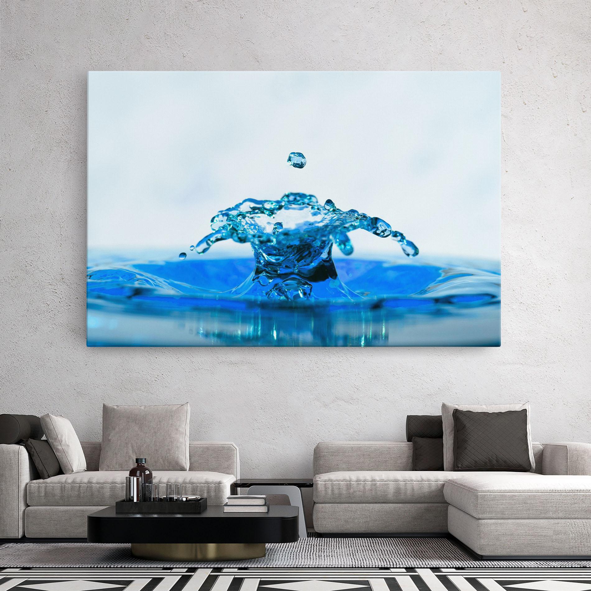 Leinwandbild Blue Water Splash mockup 2