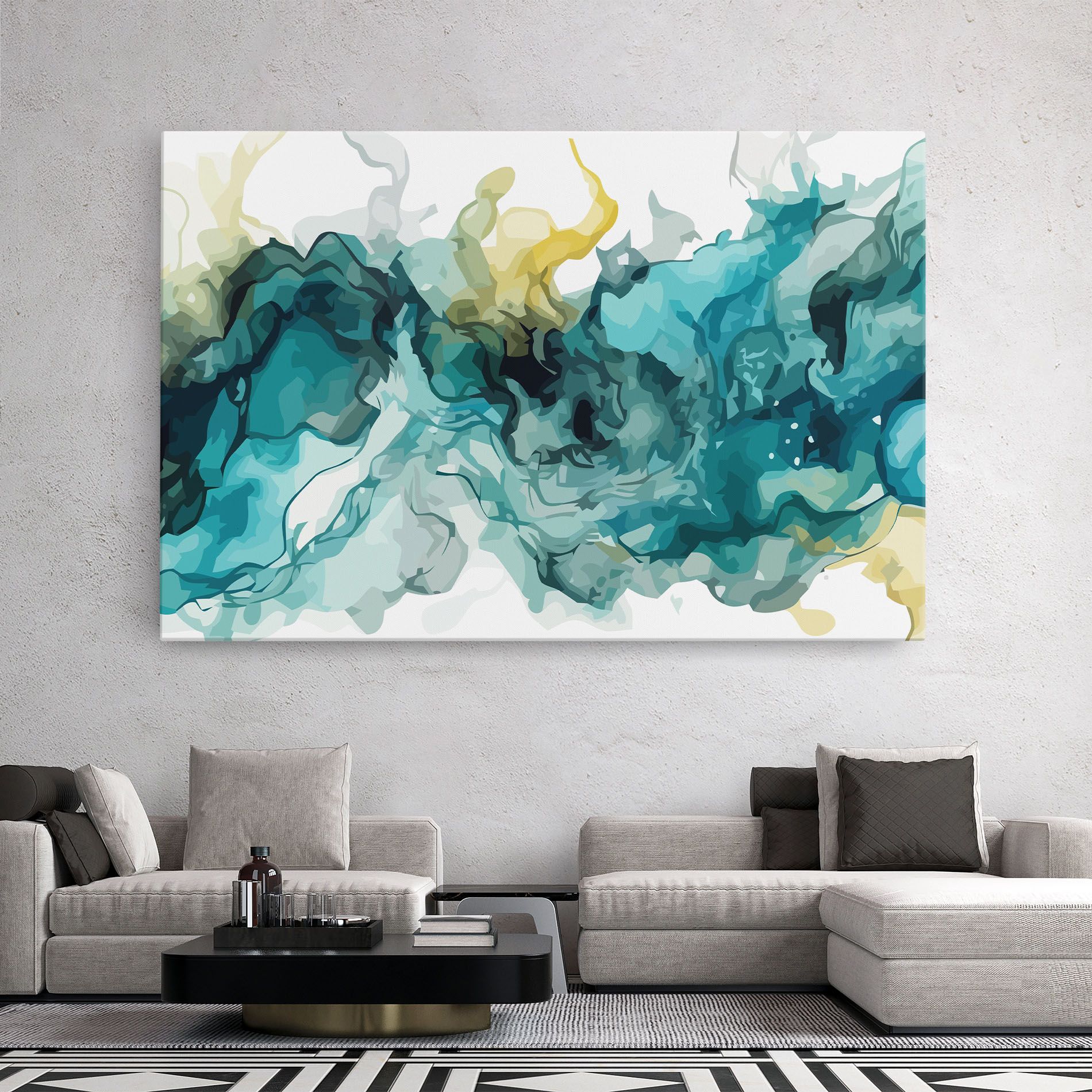 Blue Yellow Art mockup 2