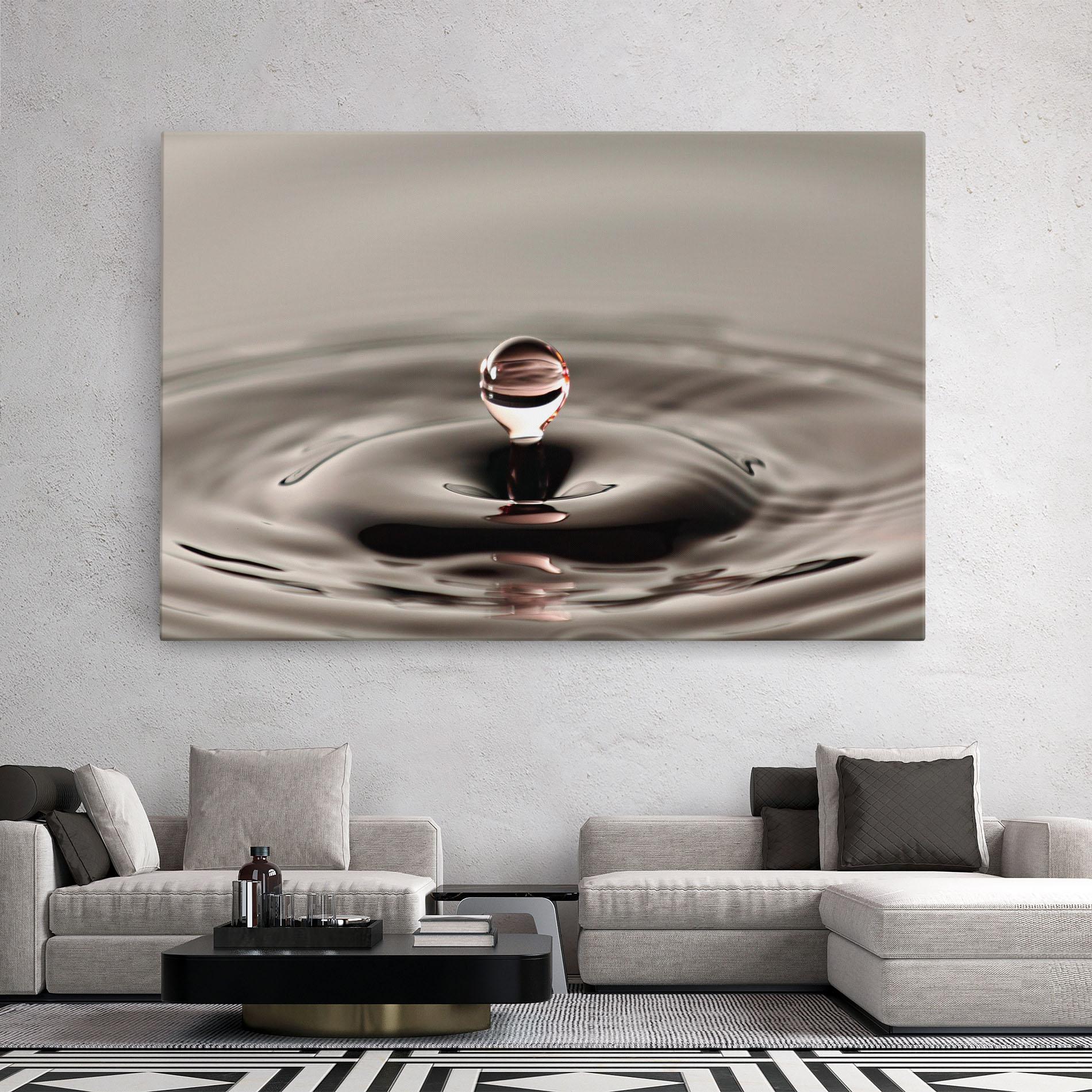 Leinwandbild Close Red Water Drop mockup 2